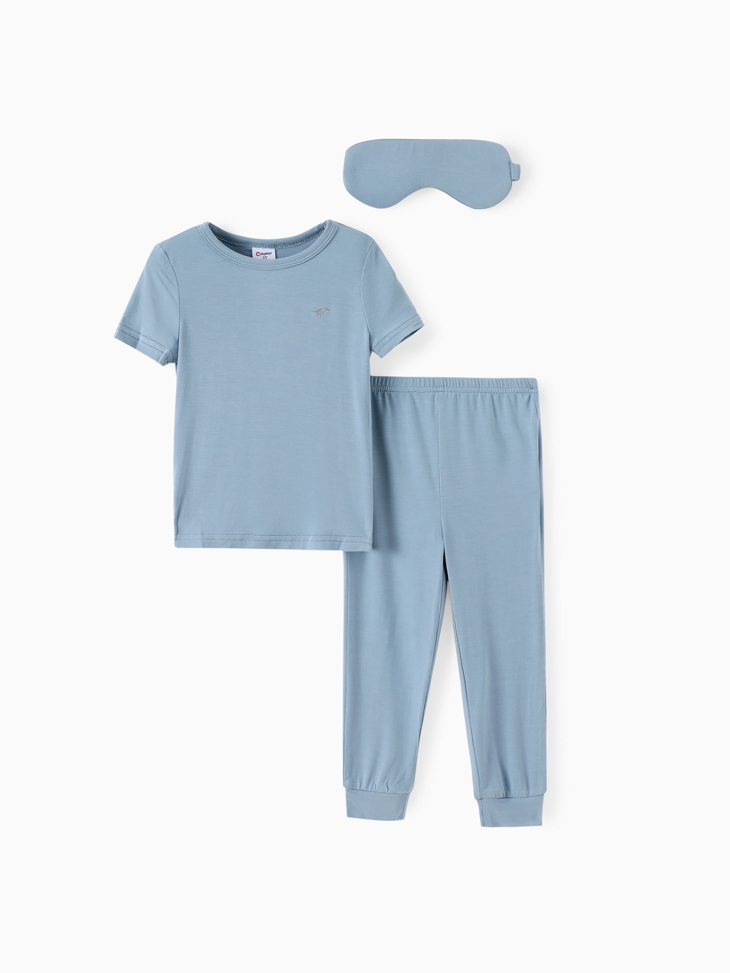 

Toddler Boy 3pcs Solid Color Pajamas Set