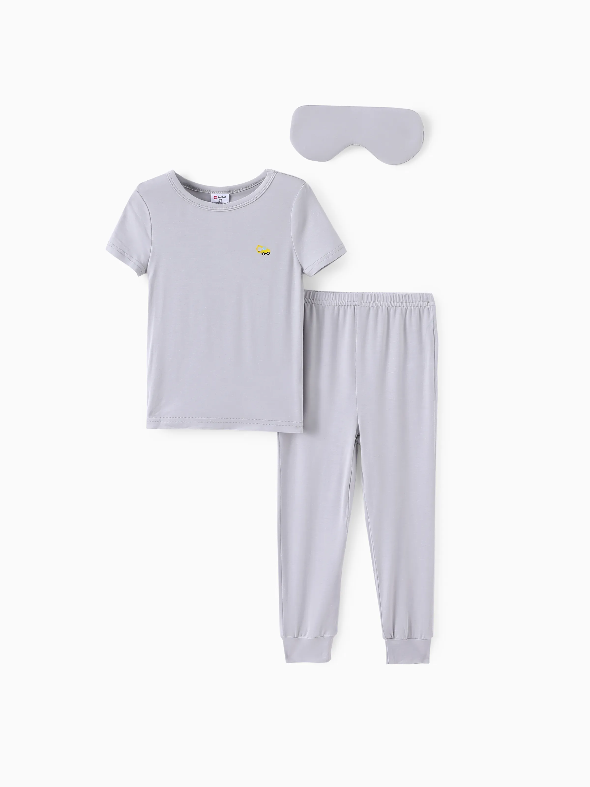 

Toddler Boy 3pcs Solid Color Pajamas Set