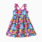 Care Bear Toddler Girls 1pc Tropical Flower Polka Dots Flutter Sleeve Dress Colorful