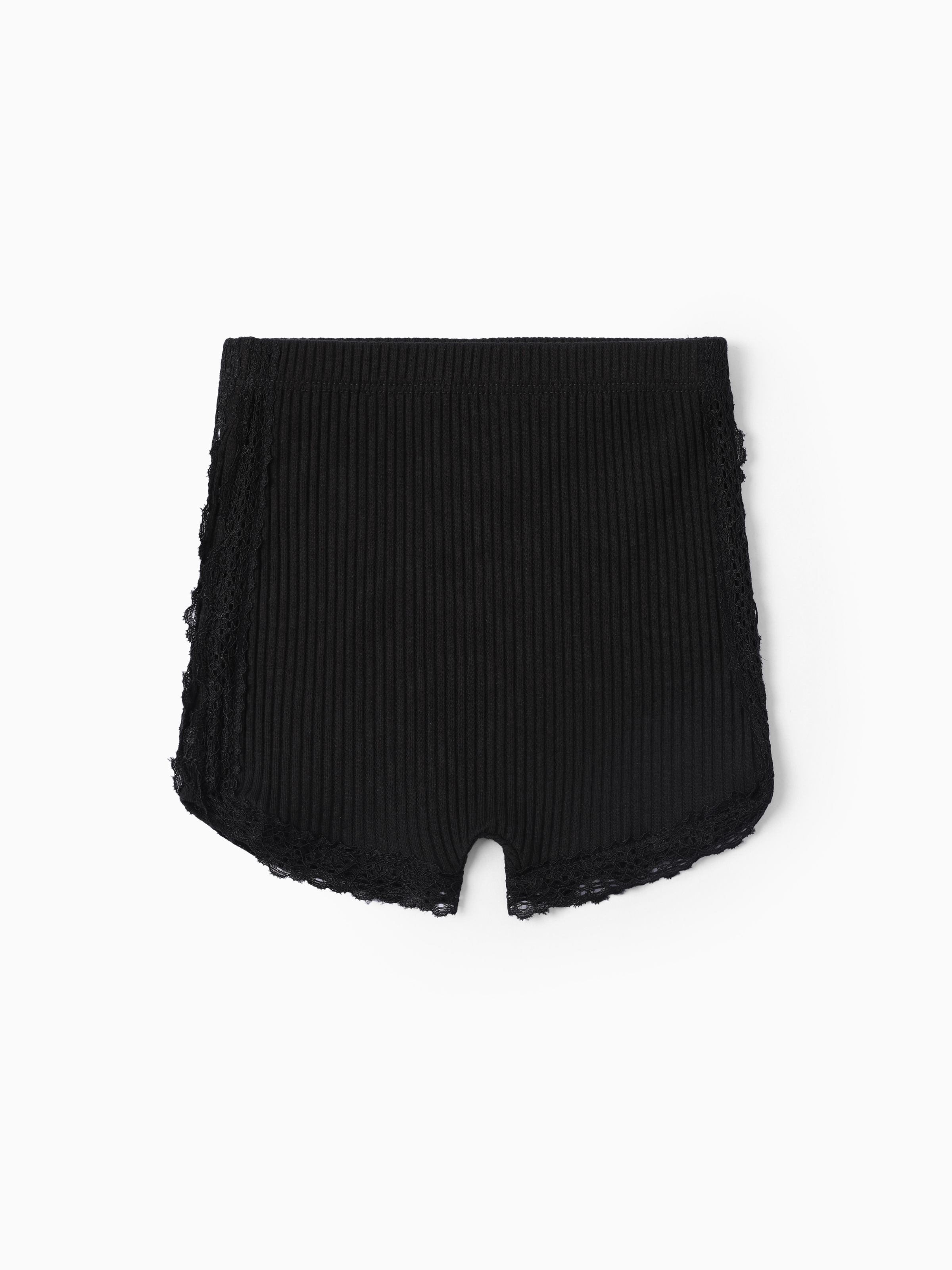 

Baby Girl 95% Cotton Ribbed Lace Detail Shorts