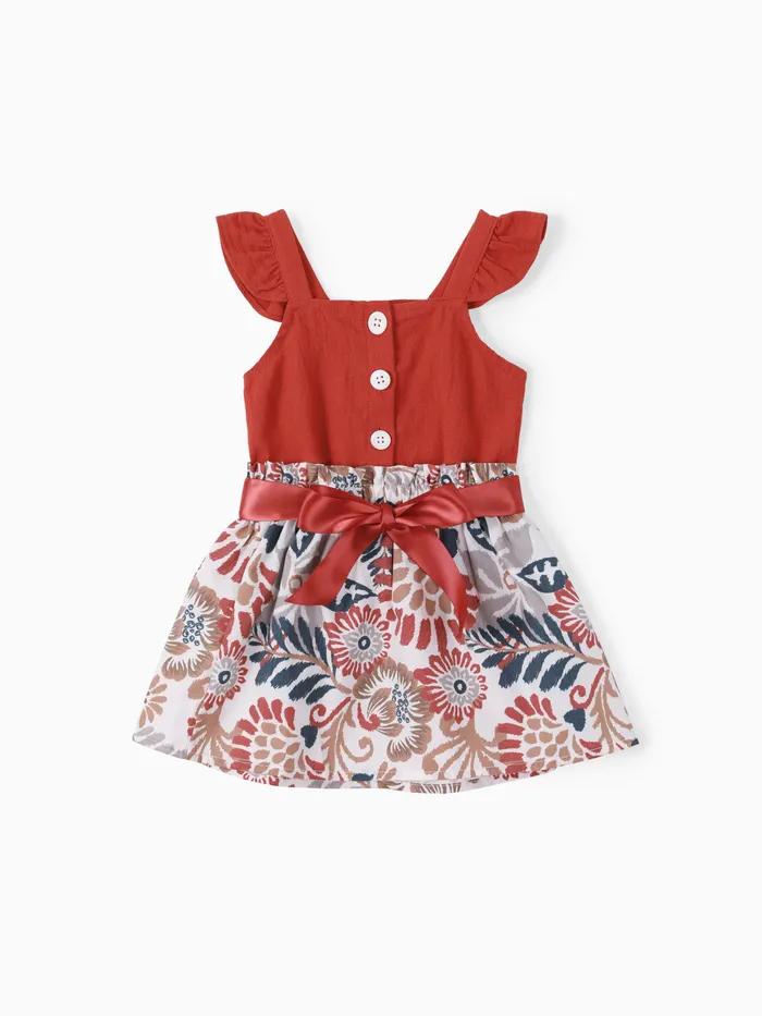 Baby Girl 2pcs Bohemia Crop Top and Geometric Pattern Skirts Set
