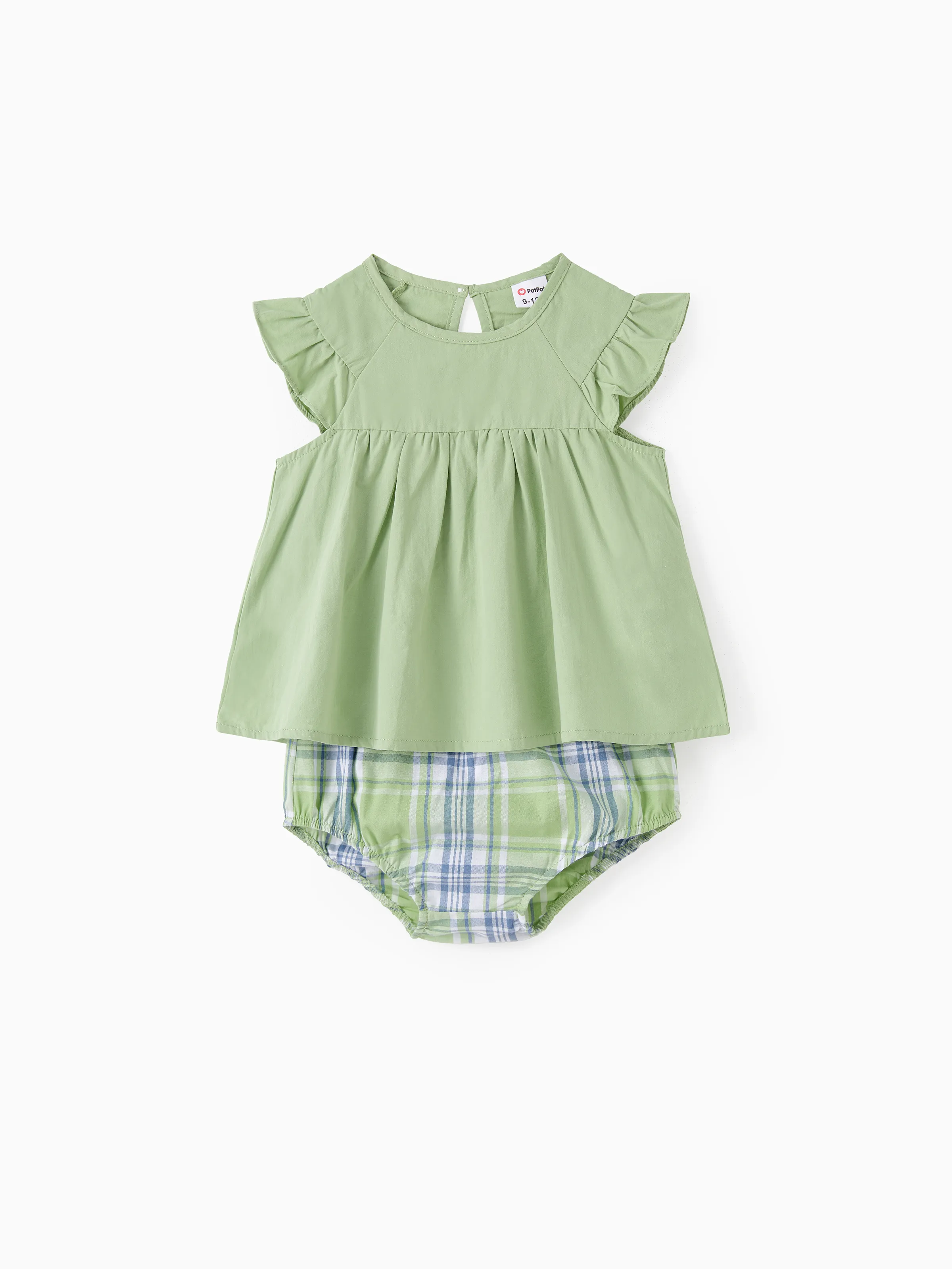 

Family Matching Sets Green Plaid Shirt or Scoop Neck Sleeveless Elastic Waist A-Line Dress