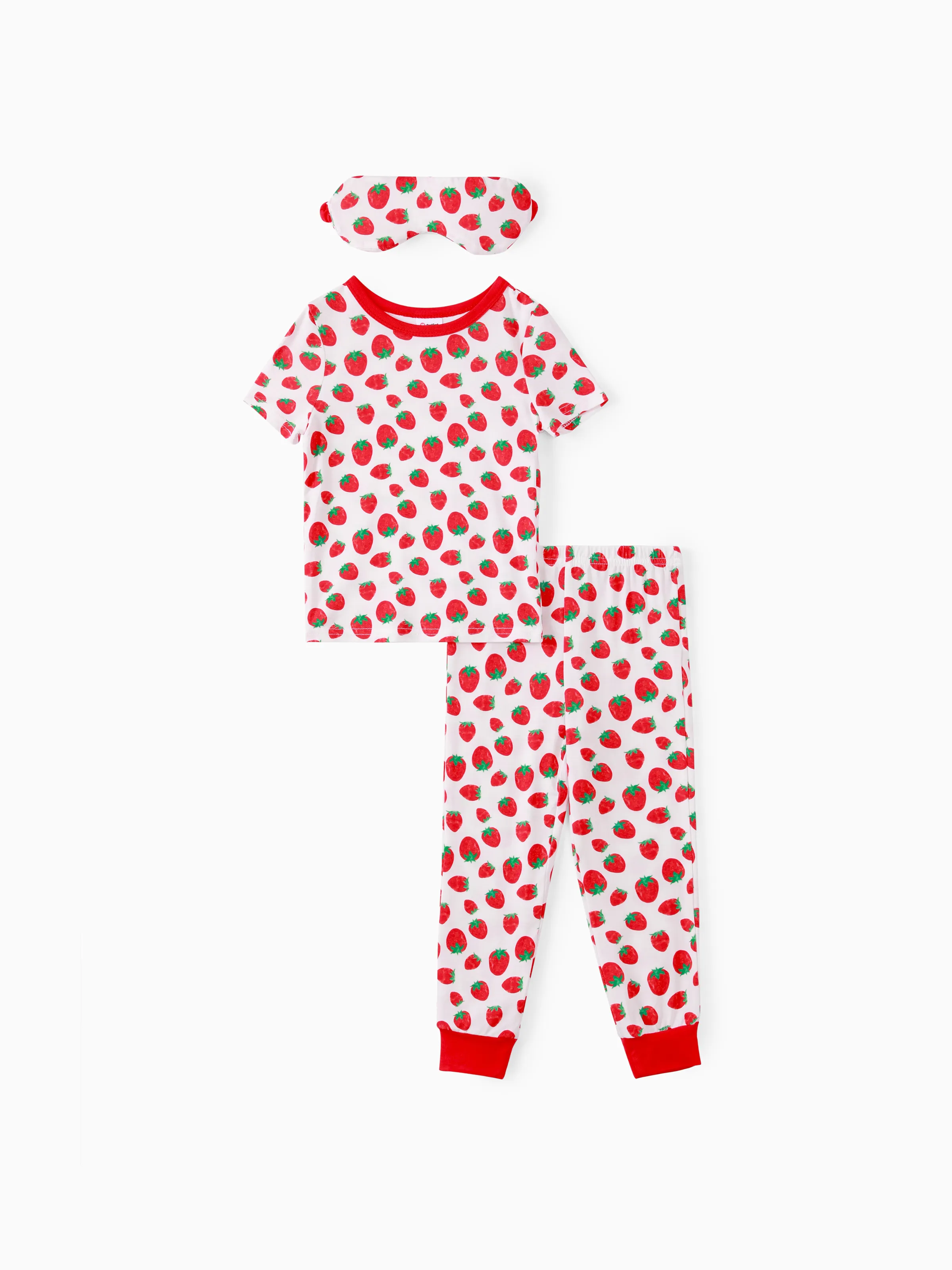 

Bamboo Viscose Toddler Girl 3pcs Printed Snug Fit Pajamas with Eye Mask Set