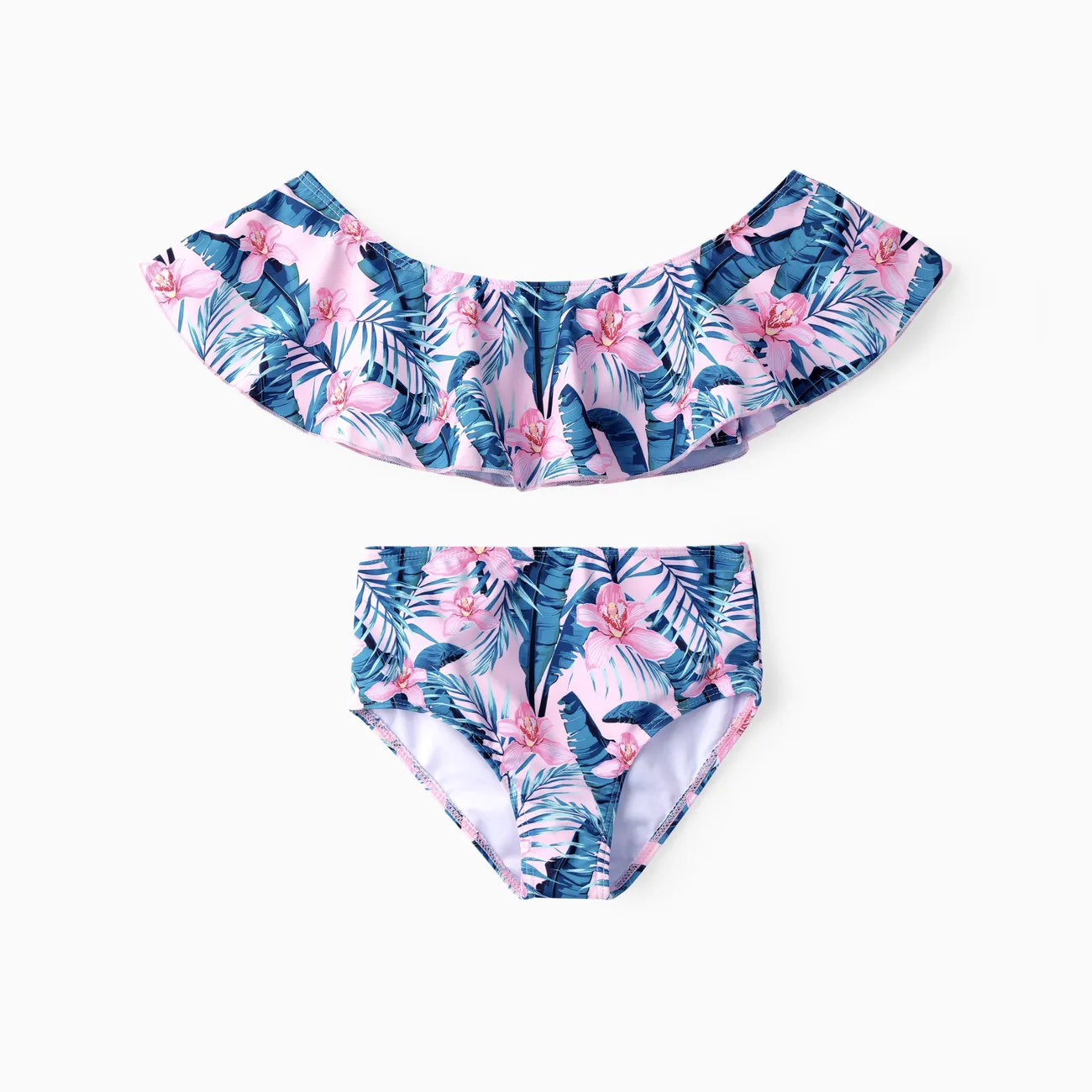 Kid Girl 2pcs Floral Print Swimsuits Set