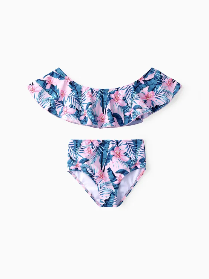 Kid Girl 2pcs Floral Estampa Swimsuits Set
