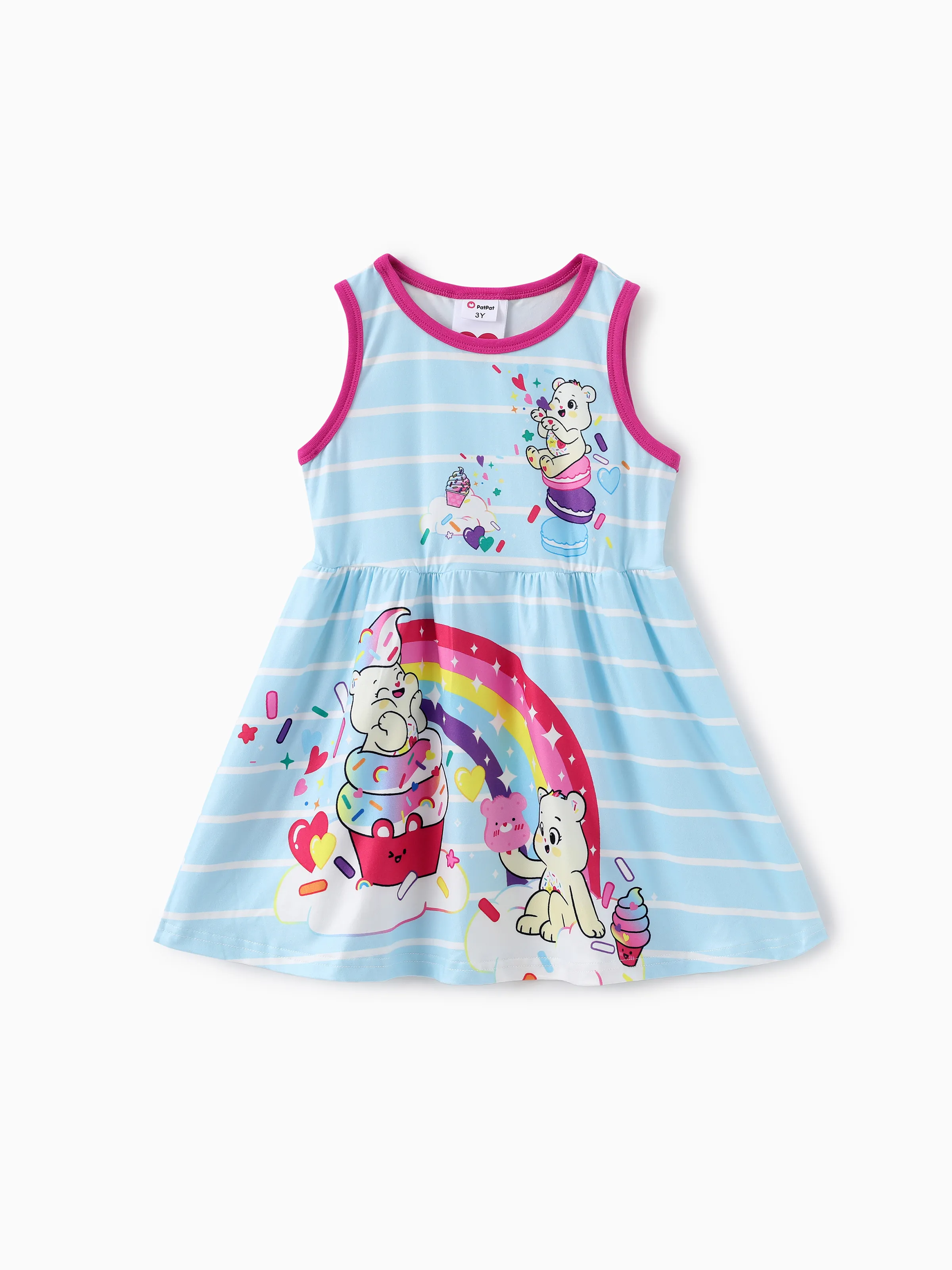 

Care Bears Toddler Girls 1pc Rainbow Character Striped Print Sleeveless Dress