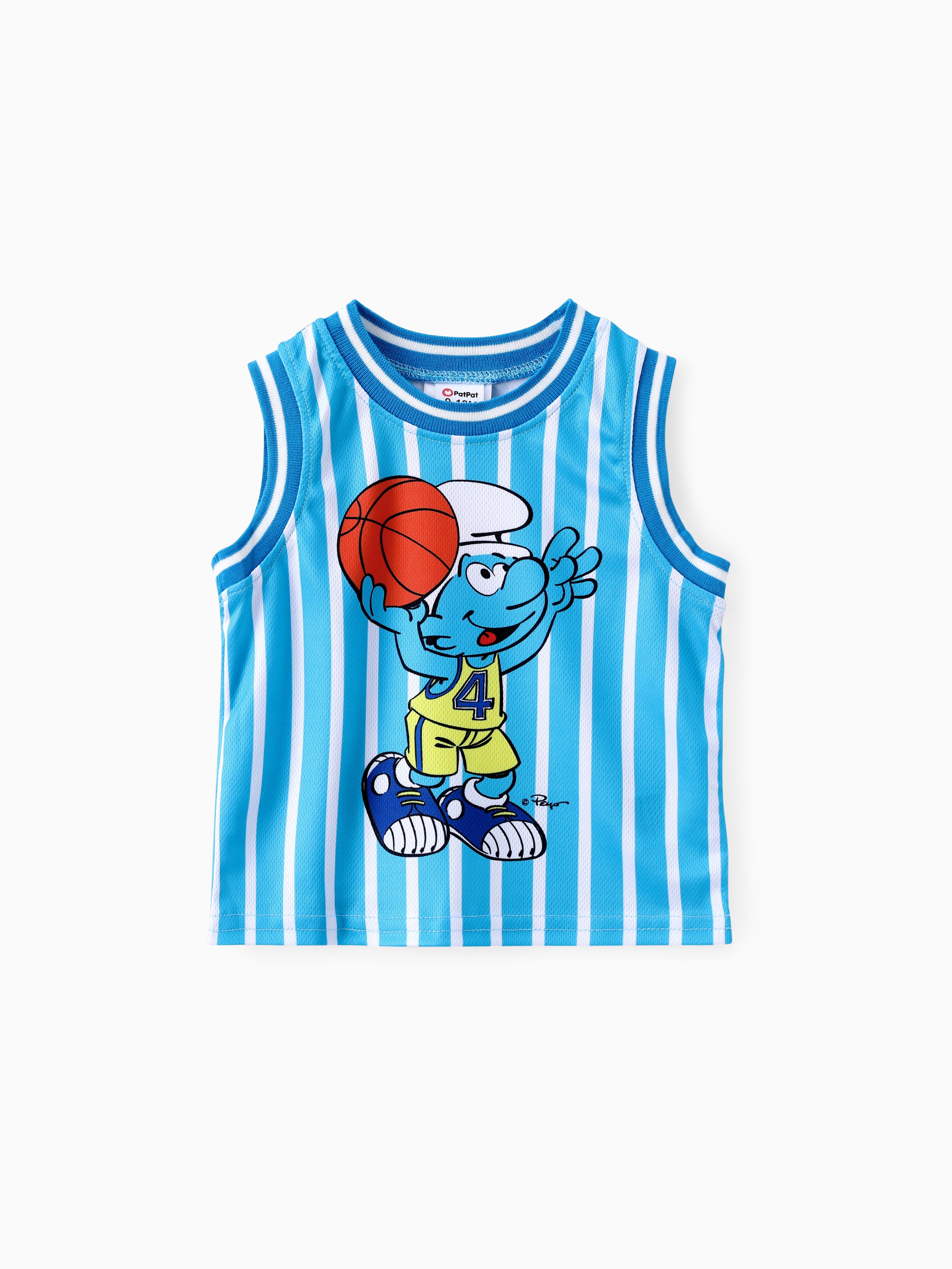 

The Smurfs Baby/Toddler Boys 2pc Basketball Character Striped Print Tank Top with Shorts Sporty Set