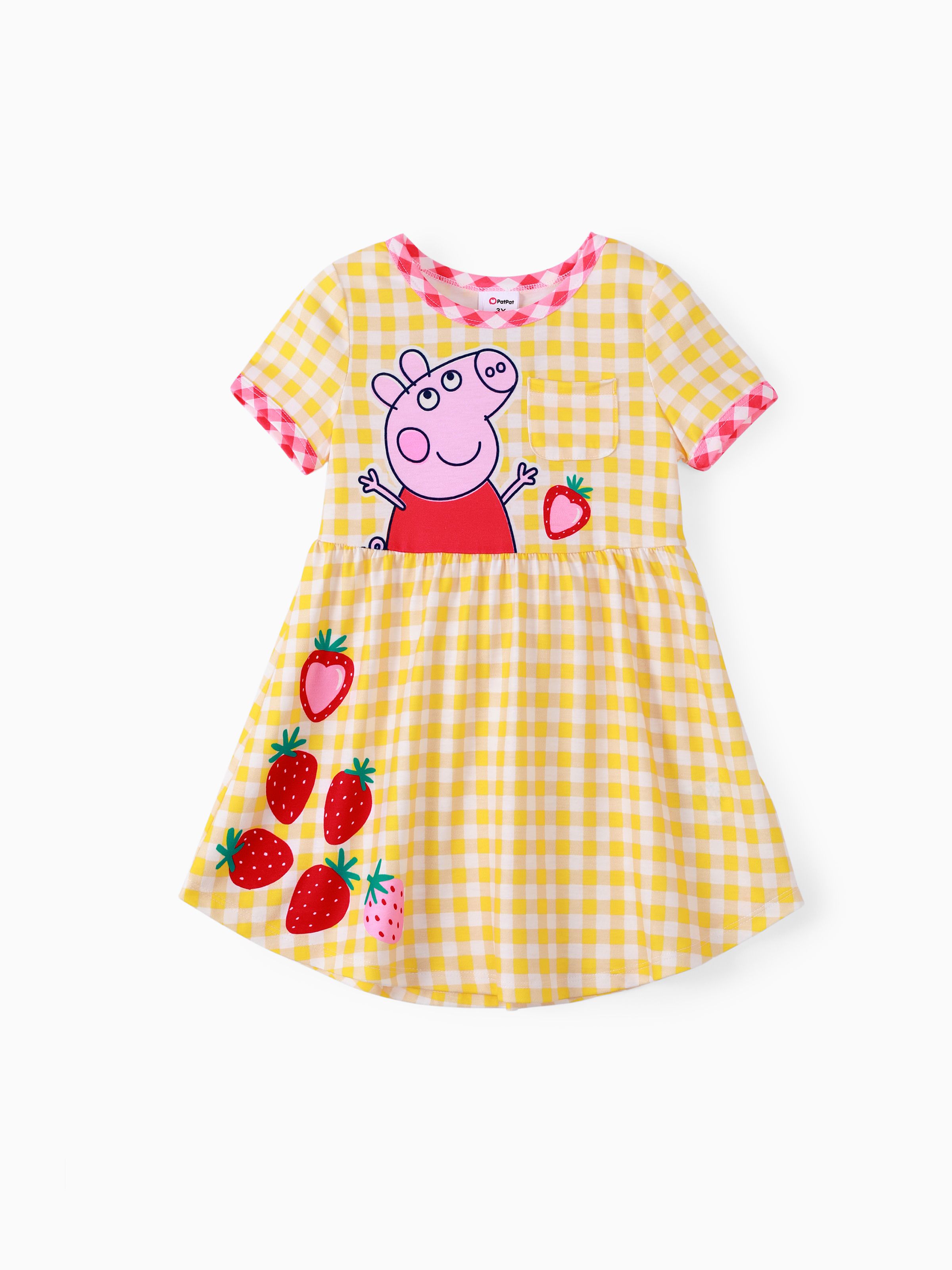 

Peppa Pig Toddler Girl Summer Fruit/Grid/Stripe Pattern Dress