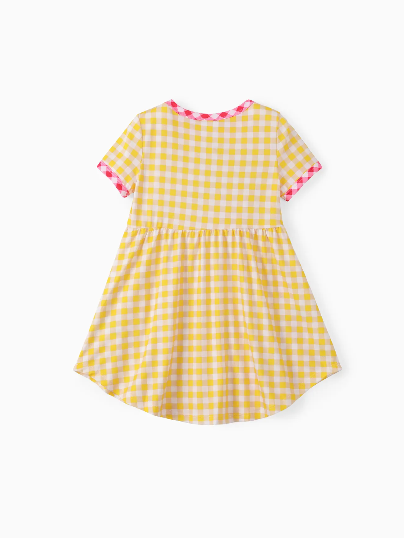 Peppa Pig Toddler Girl Summer Fruit/Grid/Stripe Pattern Dress
 Yellow big image 1