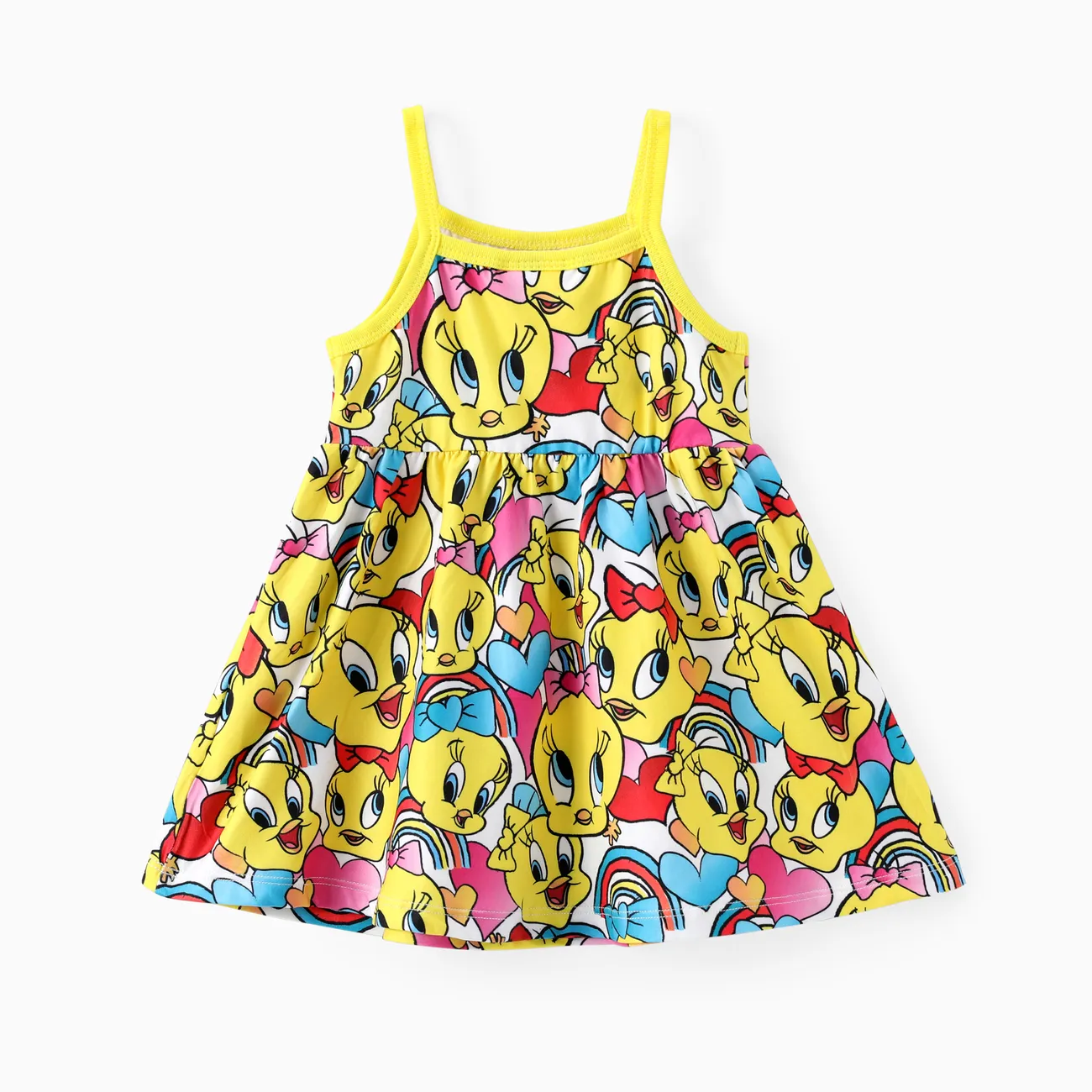 Looney Tunes Baby Girls 1pc Rainbow Heart Print Sleeveless Dress
