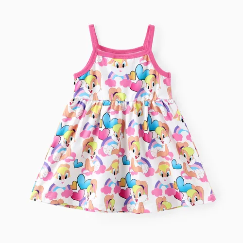 Looney Tunes Baby Mädchen 1 Stück Regenbogen Herz Print Ärmelloses Kleid