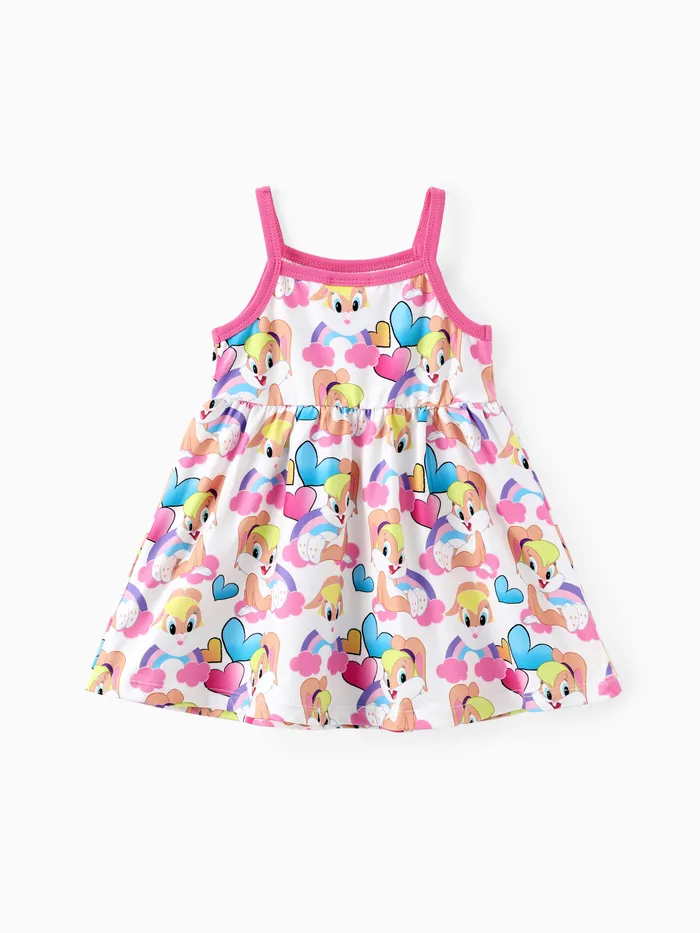 Looney Tunes Baby Mädchen 1 Stück Regenbogen Herz Print Ärmelloses Kleid