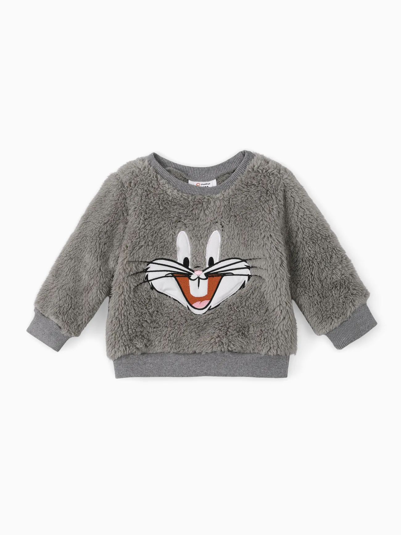 Looney Tunes Langärmliger Thermo-Fuzzy-Pullover Mit Cartoon-Tierstickerei Für Jungen/Mädchen