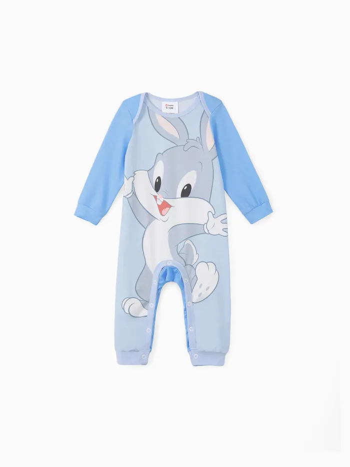 Looney Tunes Baby Boy/Girl Cartoon Animal Print Long-sleeve Naia™ Jumpsuit