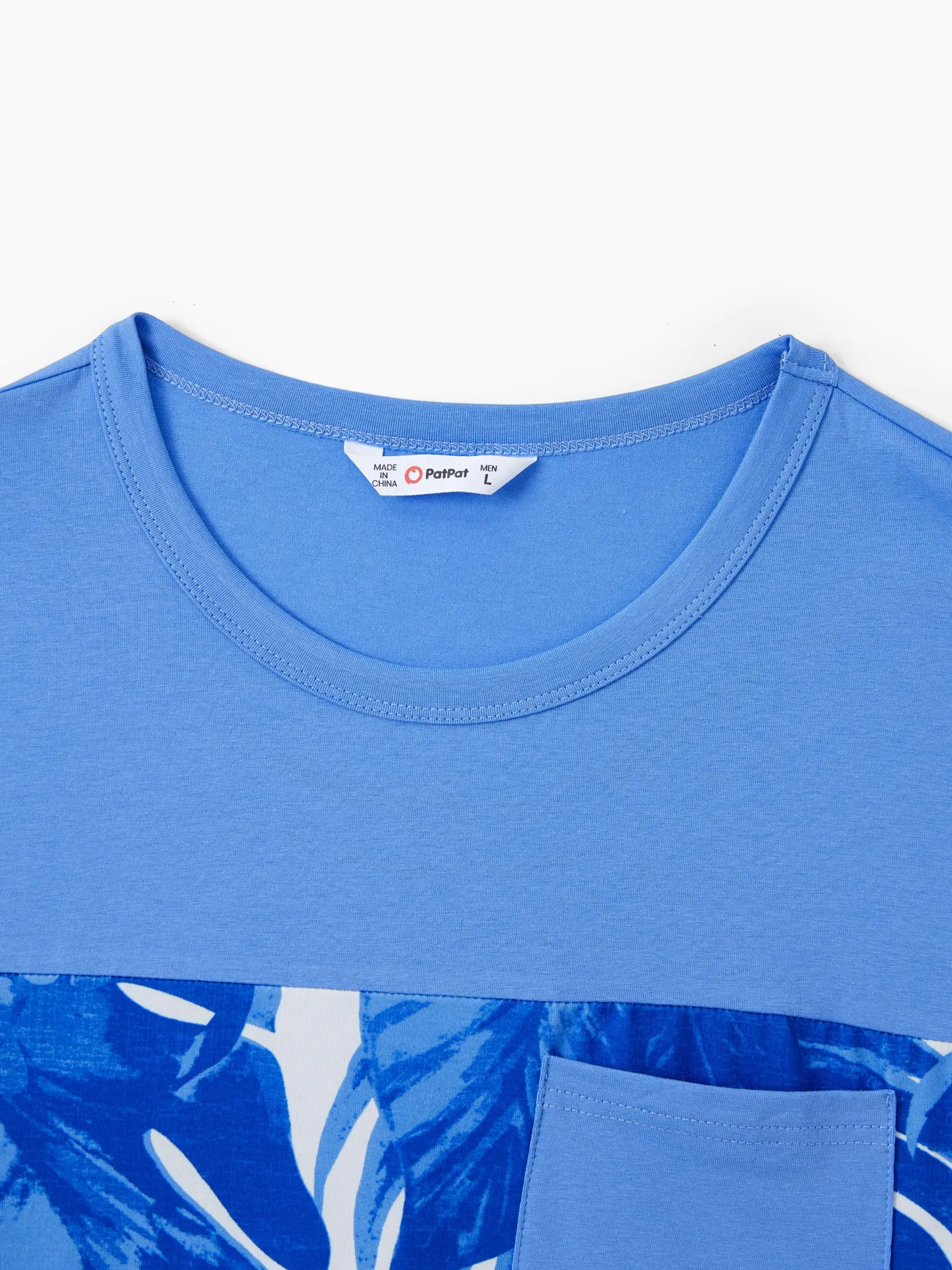 Men - Family Matching Sets Blue Tropical Floral Panel Tee or Ruffle Neck Cross Back High-Low Strap Dress - Blue - image 22