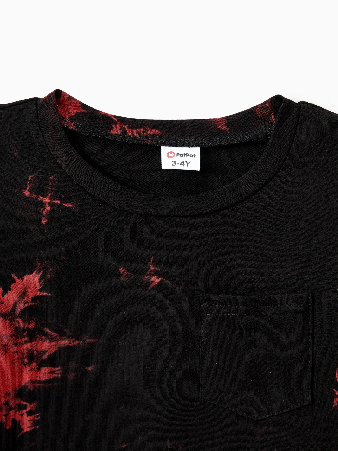 Boy - Family Tie-Dyed Cotton Casual Romper with Snaps - redblack - image 21