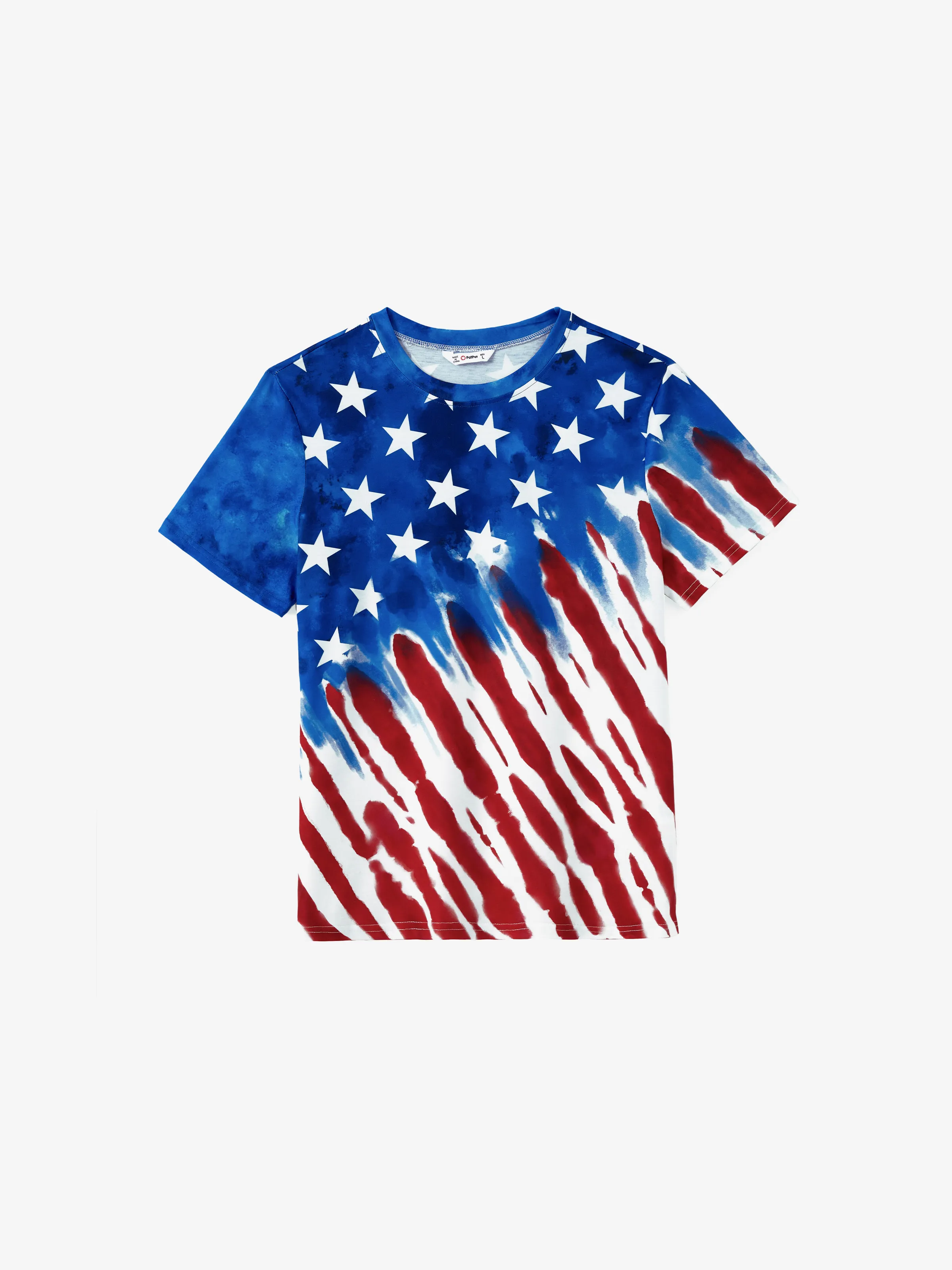 

Independence Day Family Matching Sets American Flag Print T-shirt and Adjustable Strap Midi Dress with Pockets