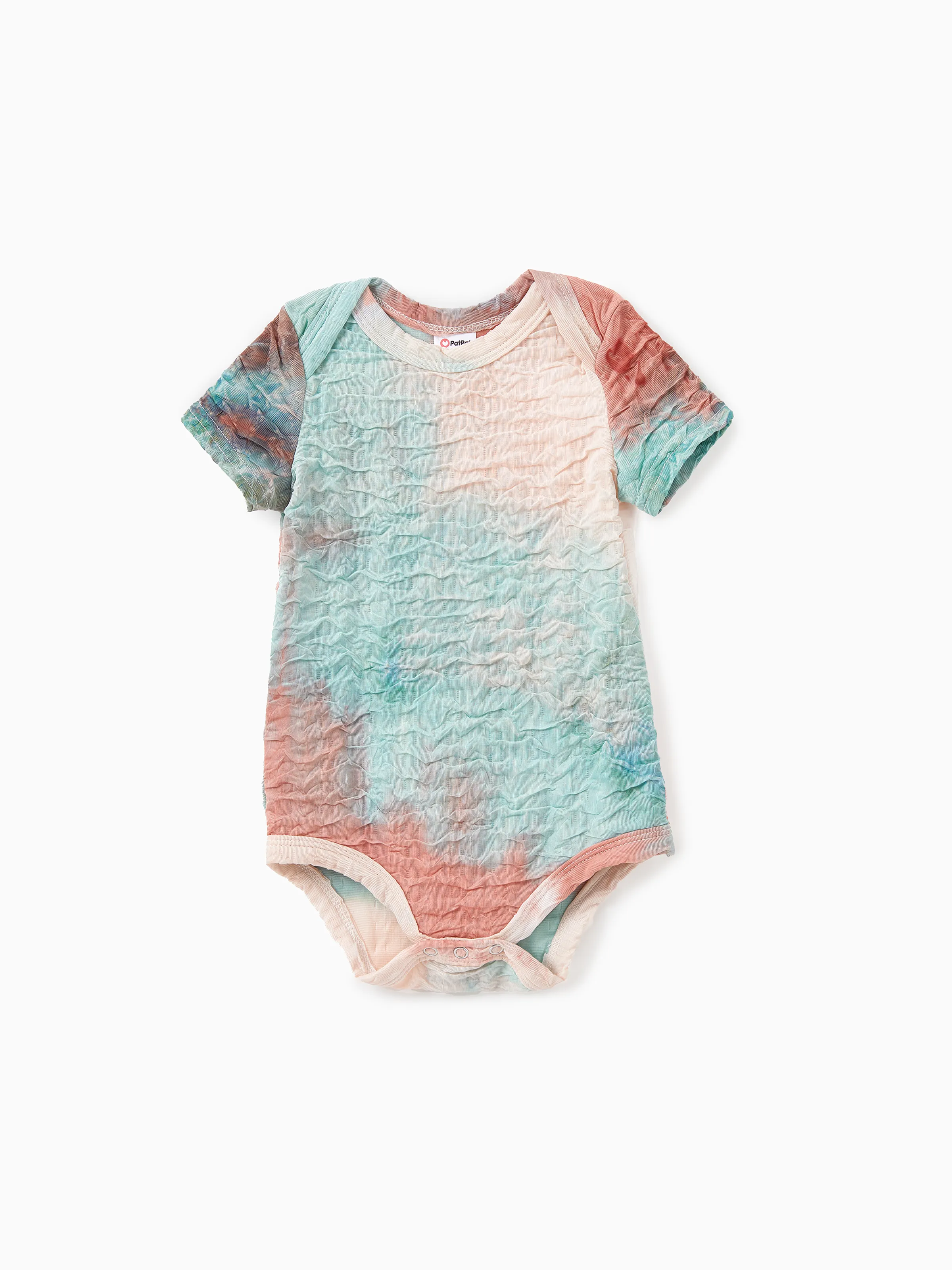 

Mommy and Me Matching Sets Short Sleeves Tie-Dye Textured Fabric Top and Shorts with Pockets