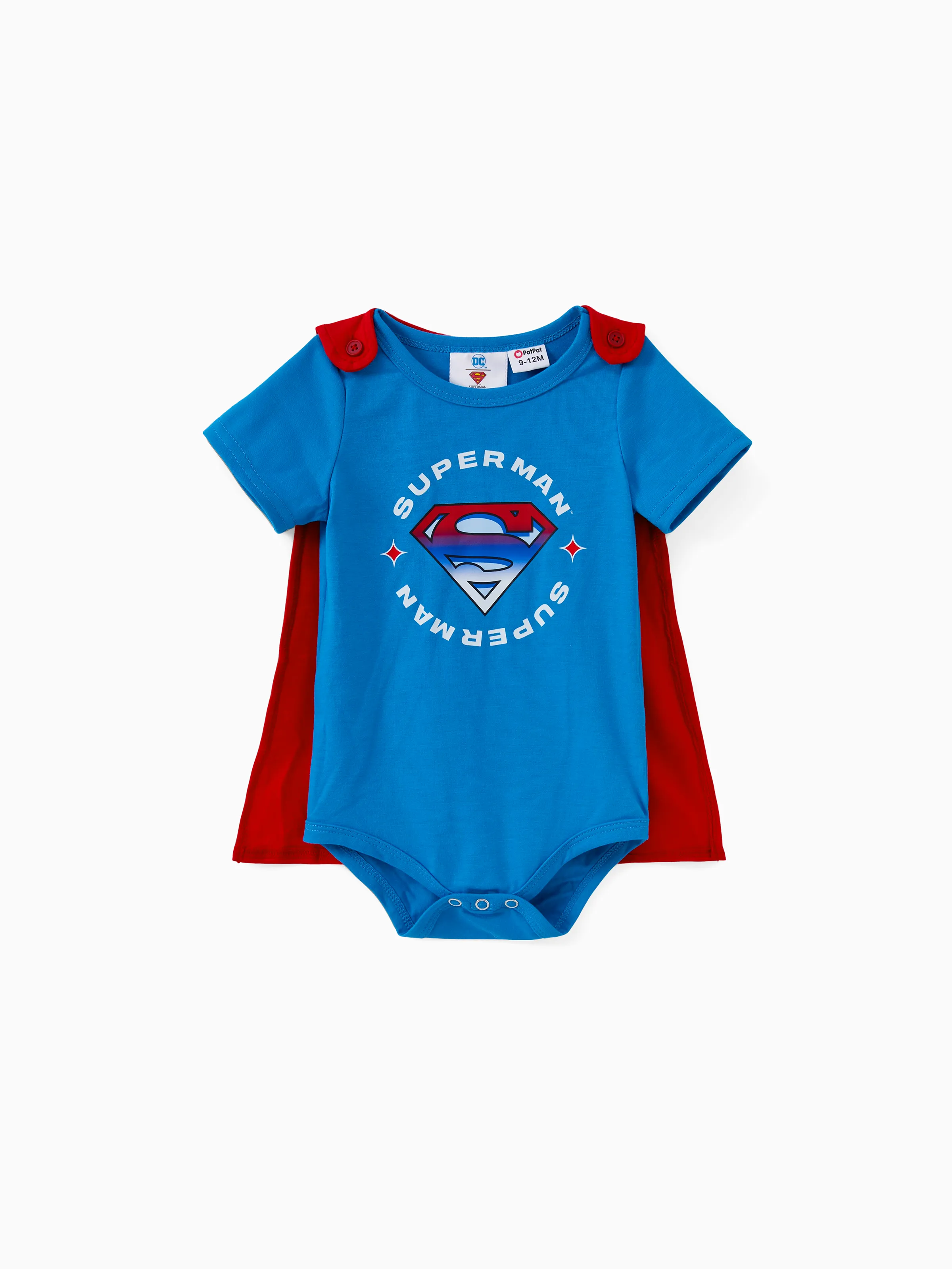 

Justice League Family Matching Cotton Superman Logo Print Tee/Onesie with Superman Cape