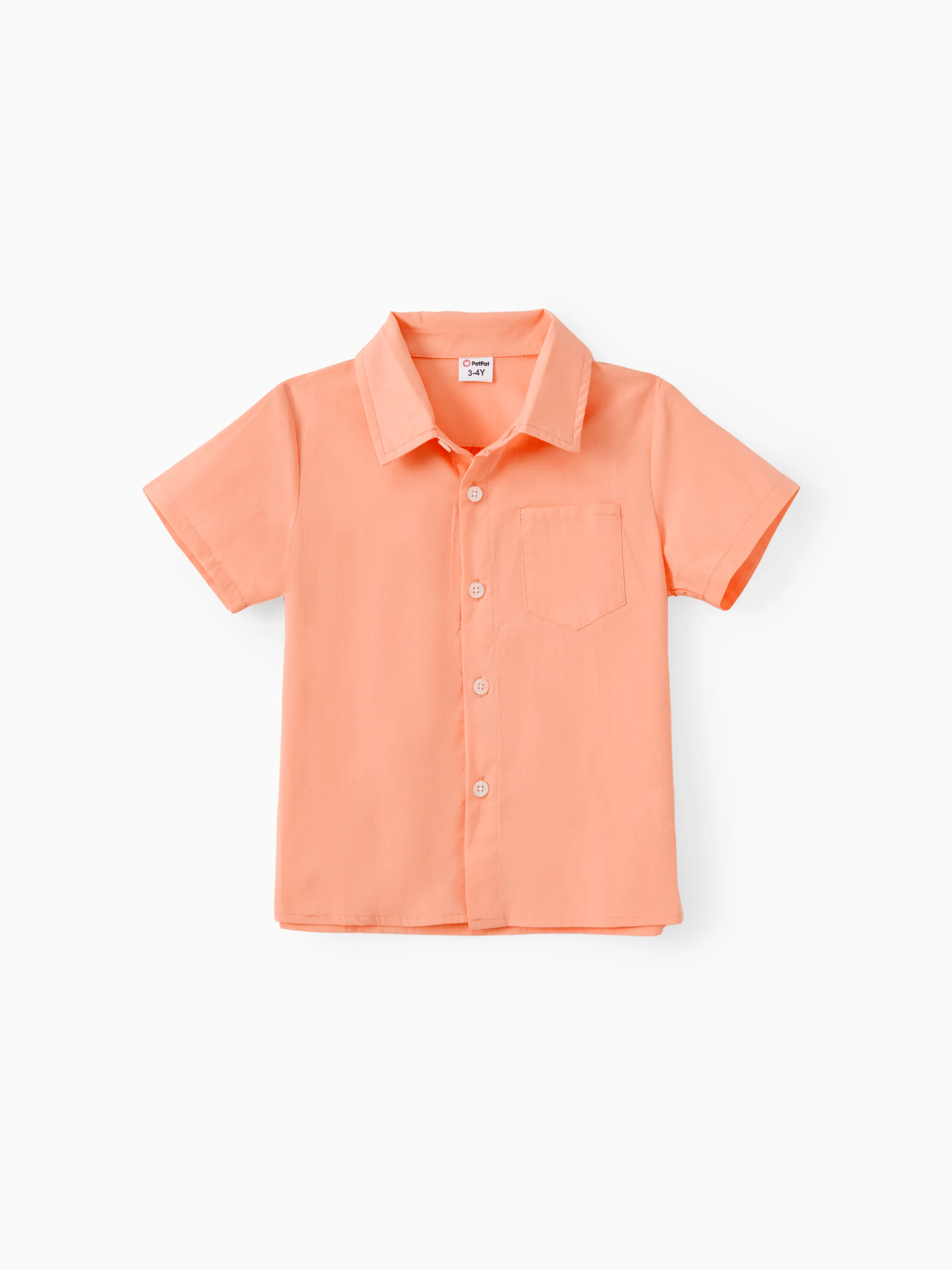 

Family Matching Sets Solid Color Orange Shirt or Tropical Plants Floral Faux Button Ruffle Hem Dress