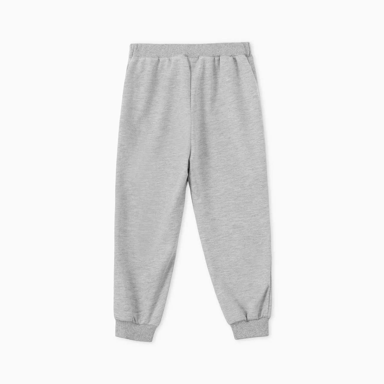 Toddler Boy Solid Color Casual Joggers Pants Sporty Sweatpants for Spring and Autumn Light Grey big image 1