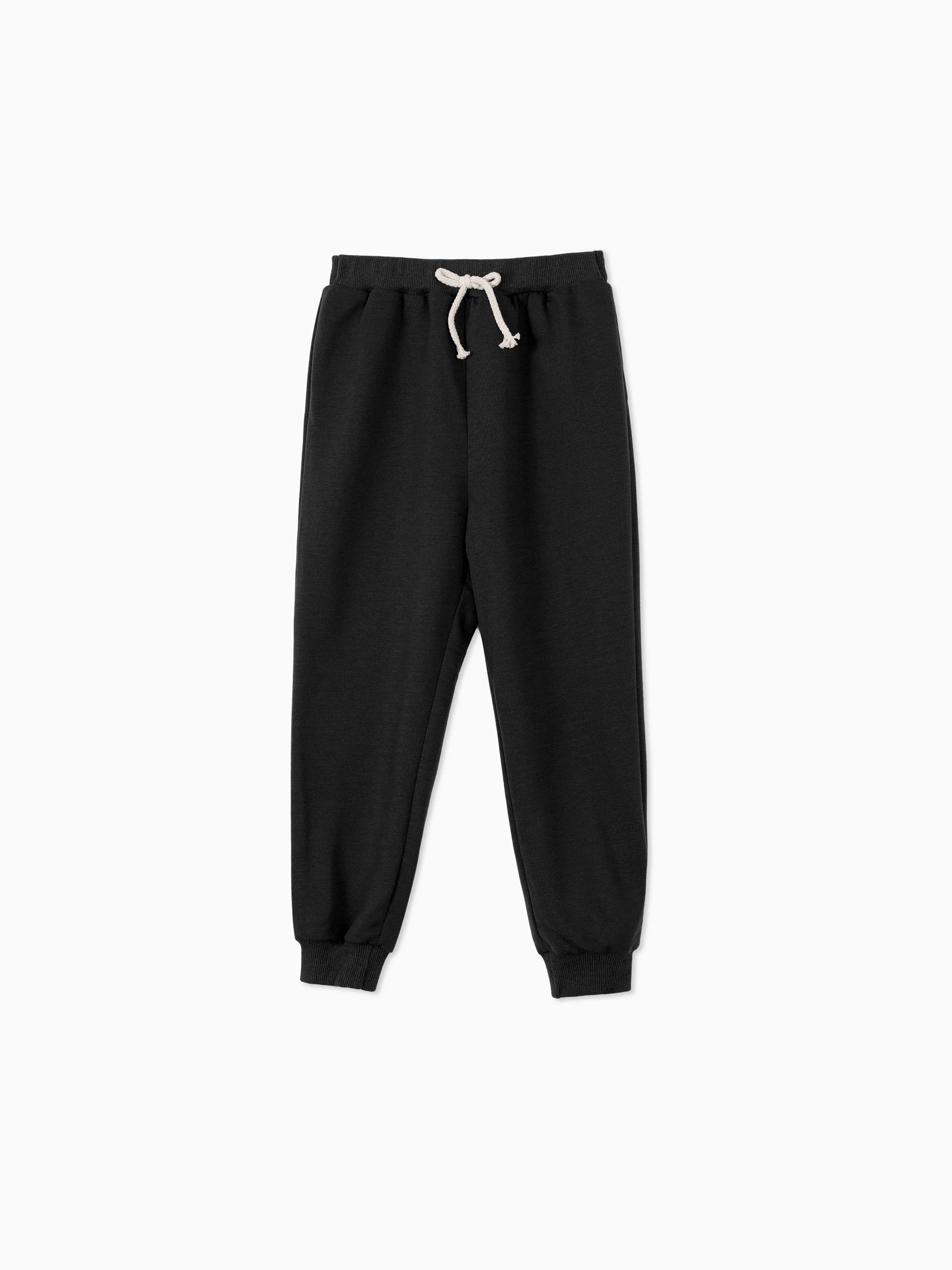 Toddler Boy/Girl Solid Color Sporty Joggers Pants Black