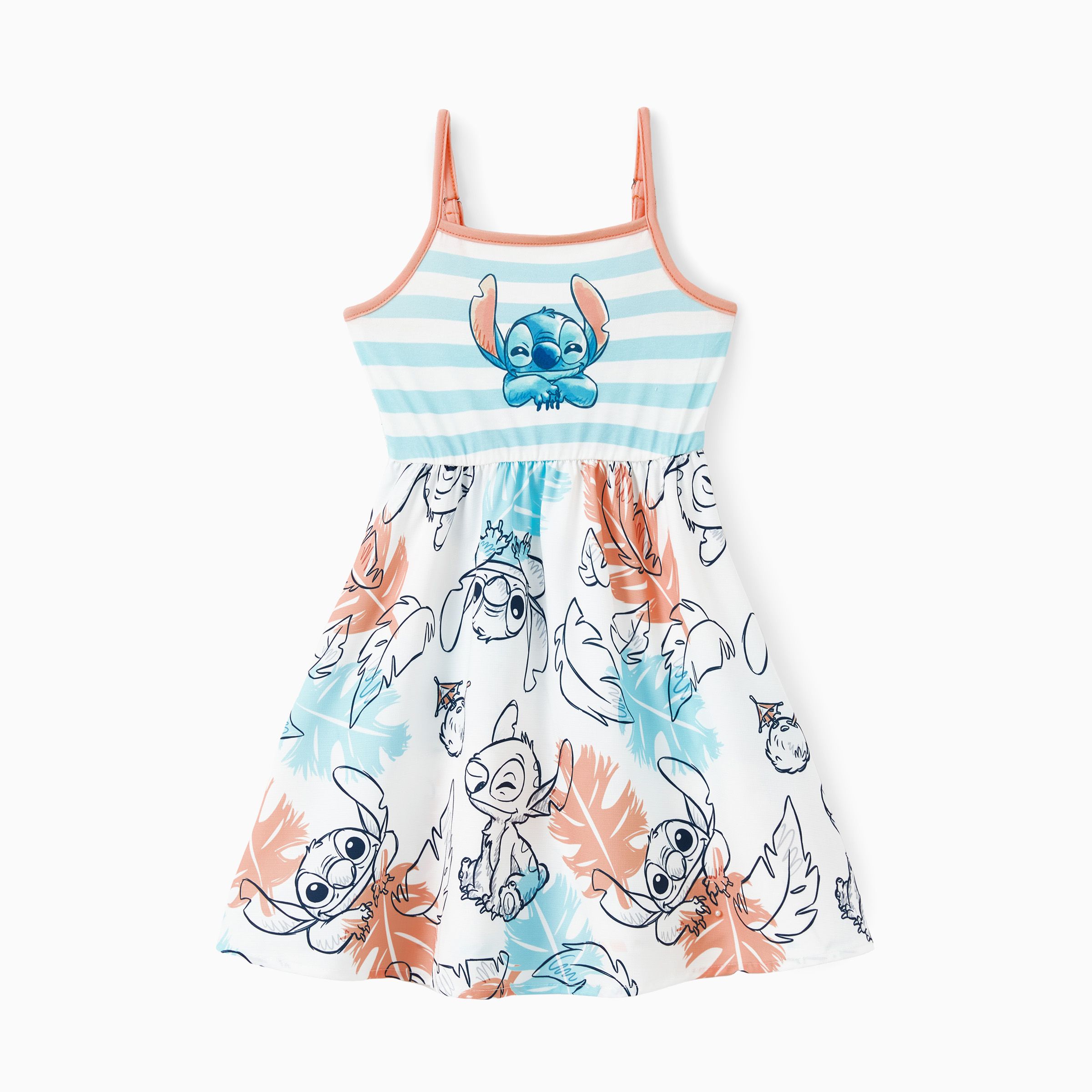 

Disney Stitch Family Matching Tropical Flower Gradient Print T-shirt/Sleevelss Dress