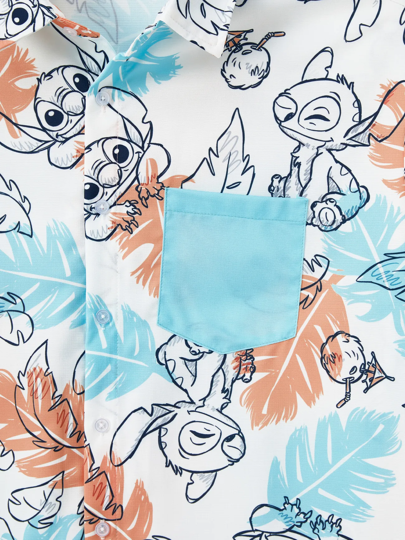 Men - Disney Family Shirts - Stitch Tee/Dresses with Tropical Flower Gradient - MultiColour - image 24