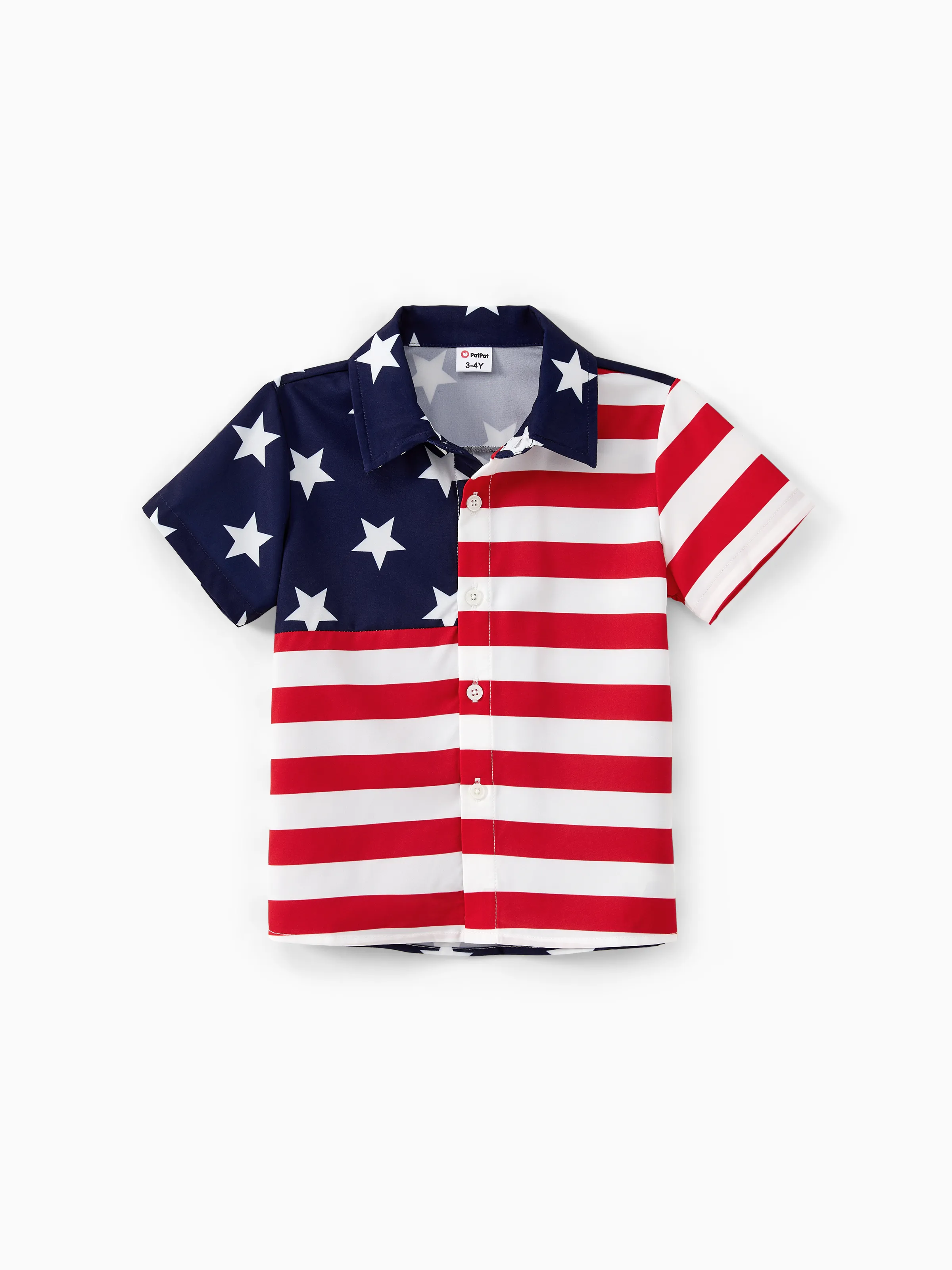 

Independence Day Family Matching American Flag Print Vacation Shirt and Shirred Black Top Spliced Tulle Dress Sets