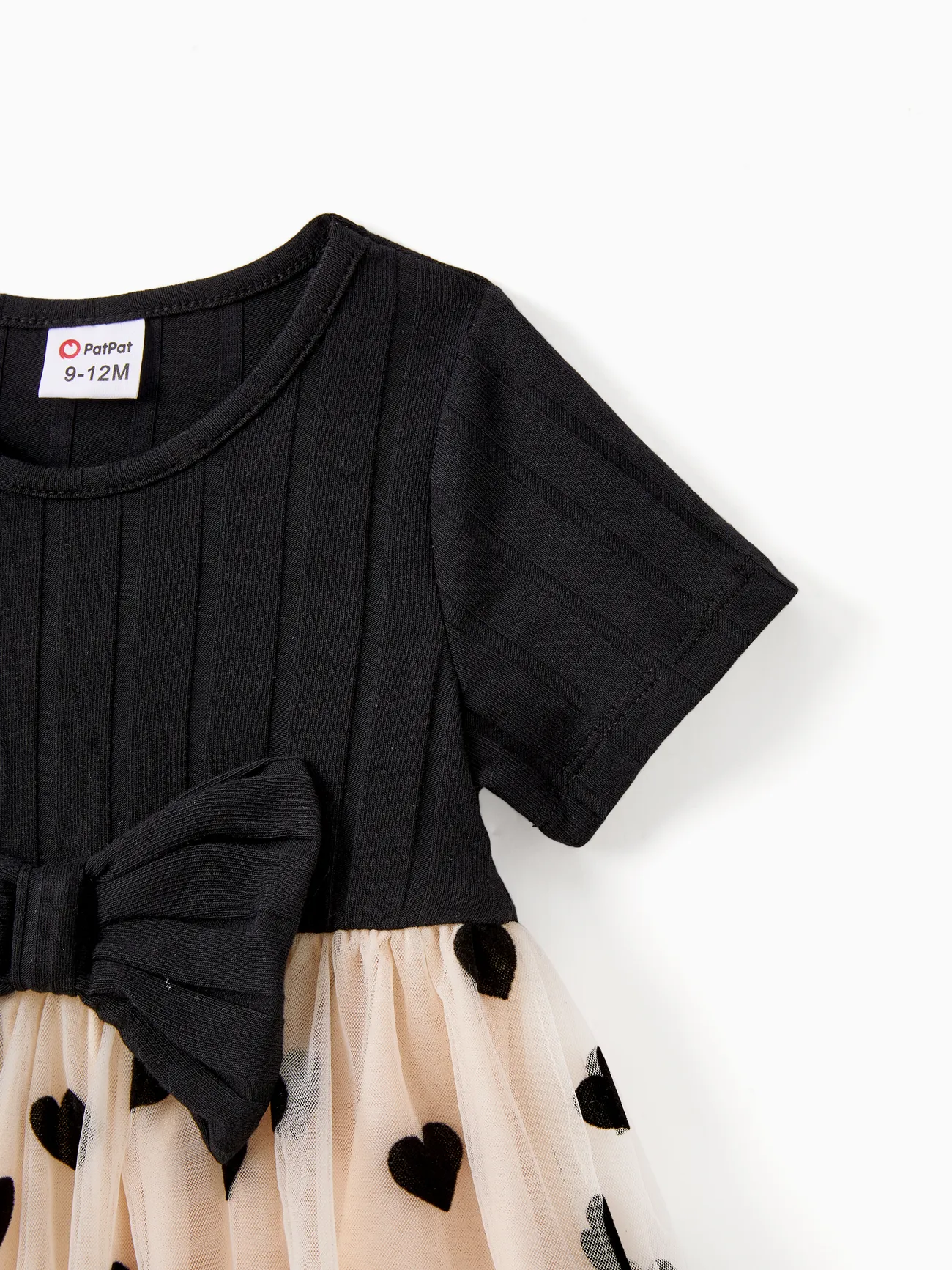 Baby Girl - Mother Daughter Dresses - Black Top Spliced Heart Pattern Mesh Dresses - Apricot - image 14