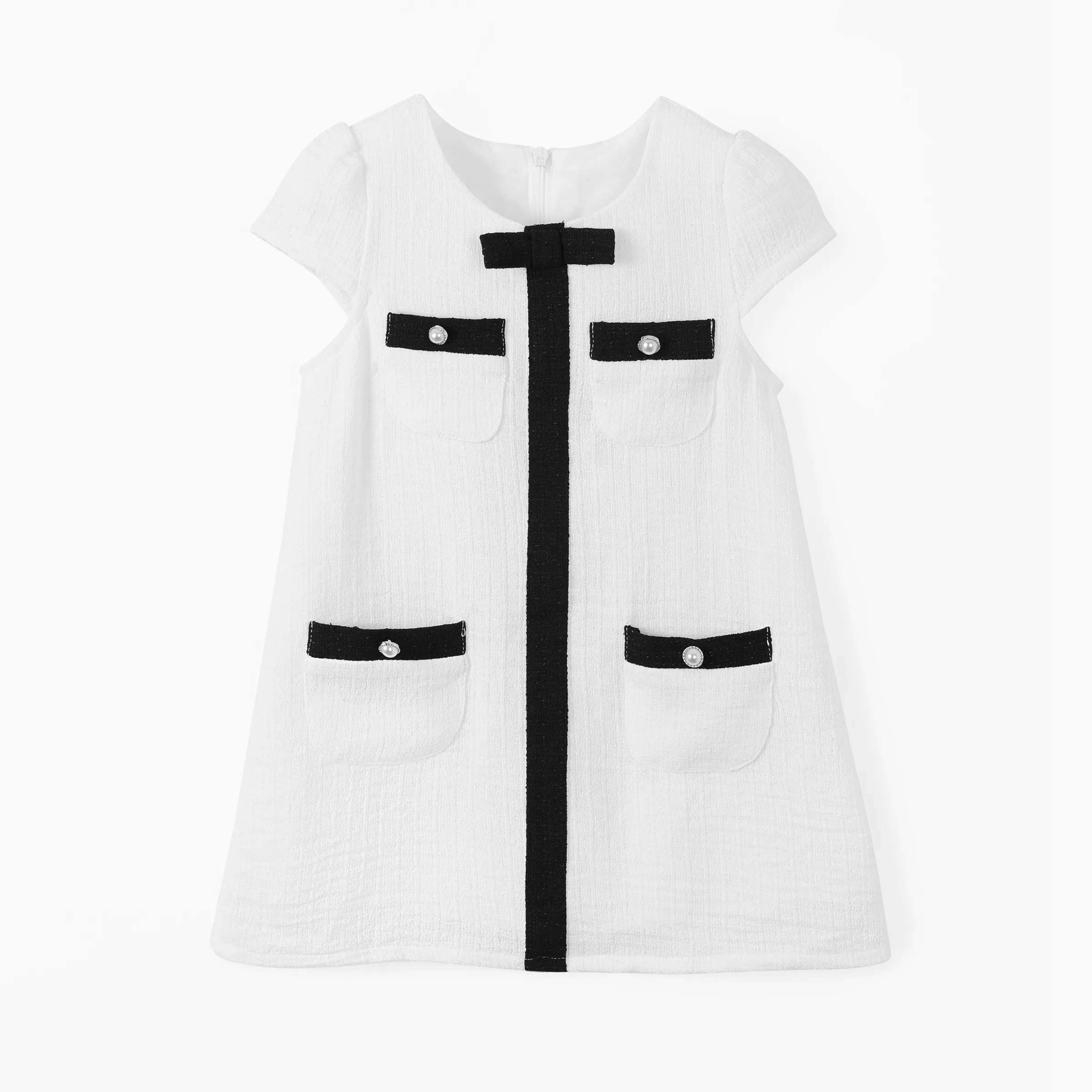toddler girl elegance pearl button dress