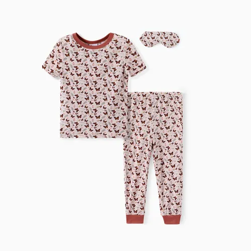  3pcs Pijama apretado de mariposa infantil para niña pequeña