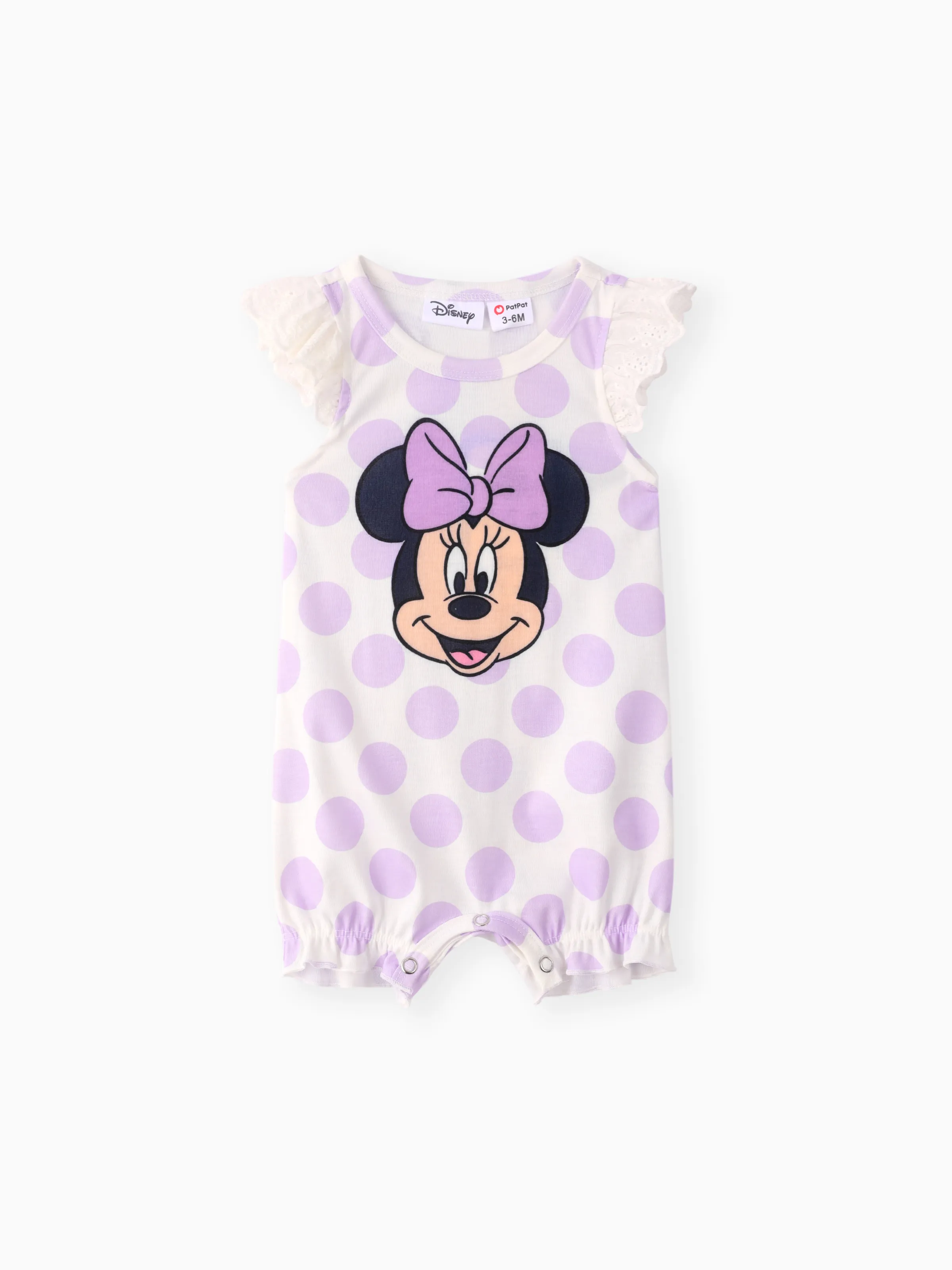 Disney Mickey and Friends Baby Girls 1pc Naia™ Minnie Polka Dots Prnt 荷葉邊連體褲