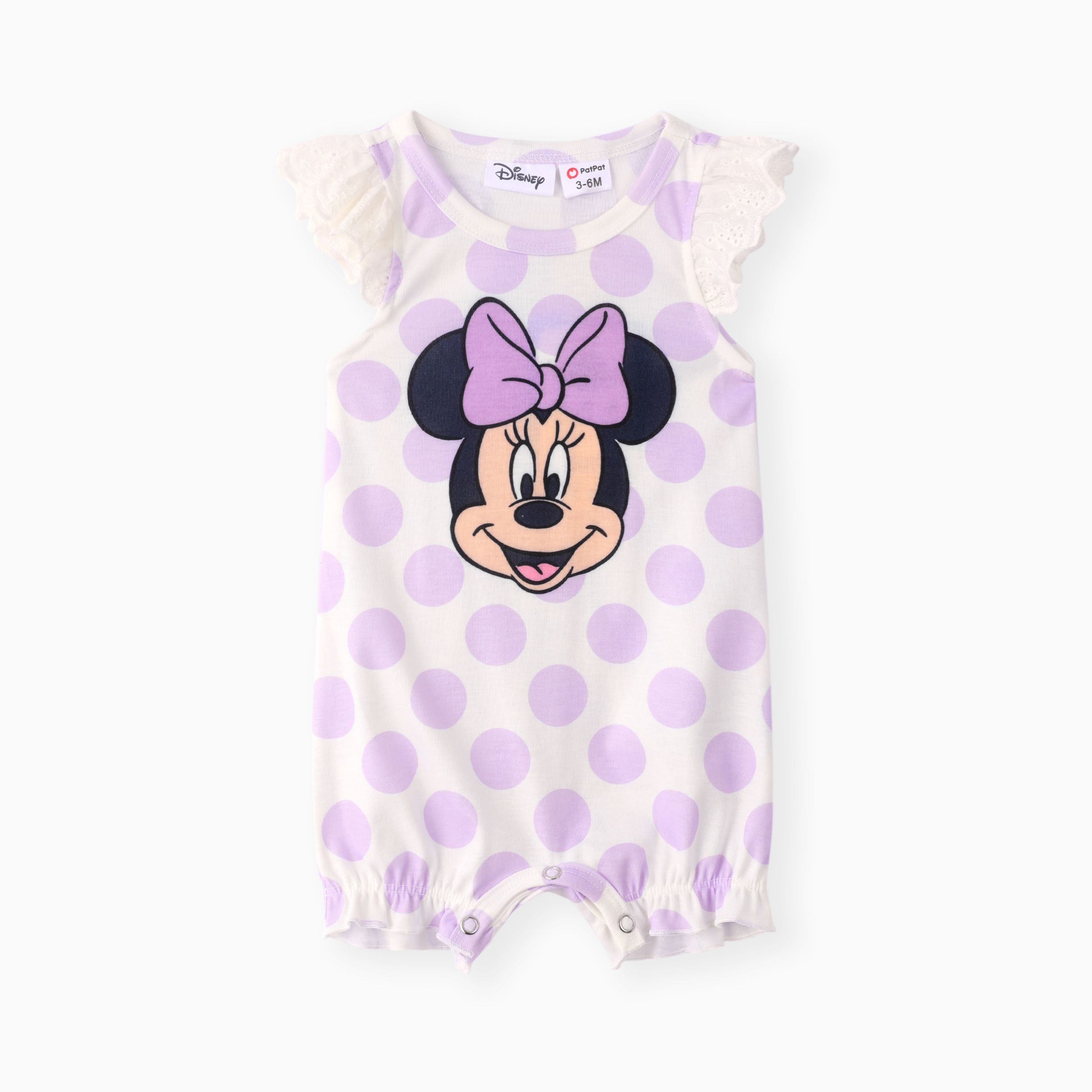 Disney Mickey and Friends Baby Girls 1pc Naia™ Minnie Polka Dots Prnt 荷葉邊連體褲