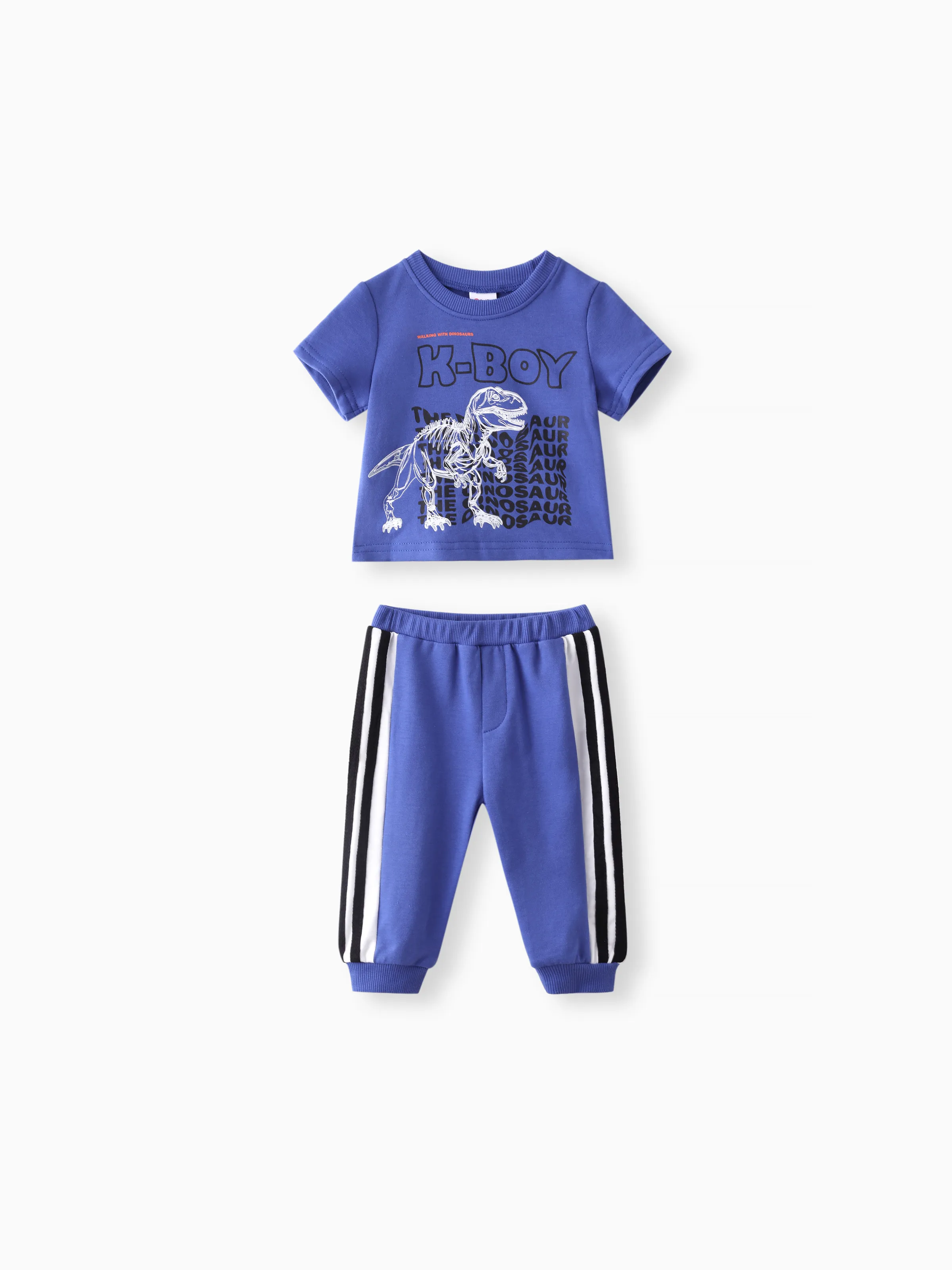 

Baby Boy 2pcs Dino Print Tee and Pants Set