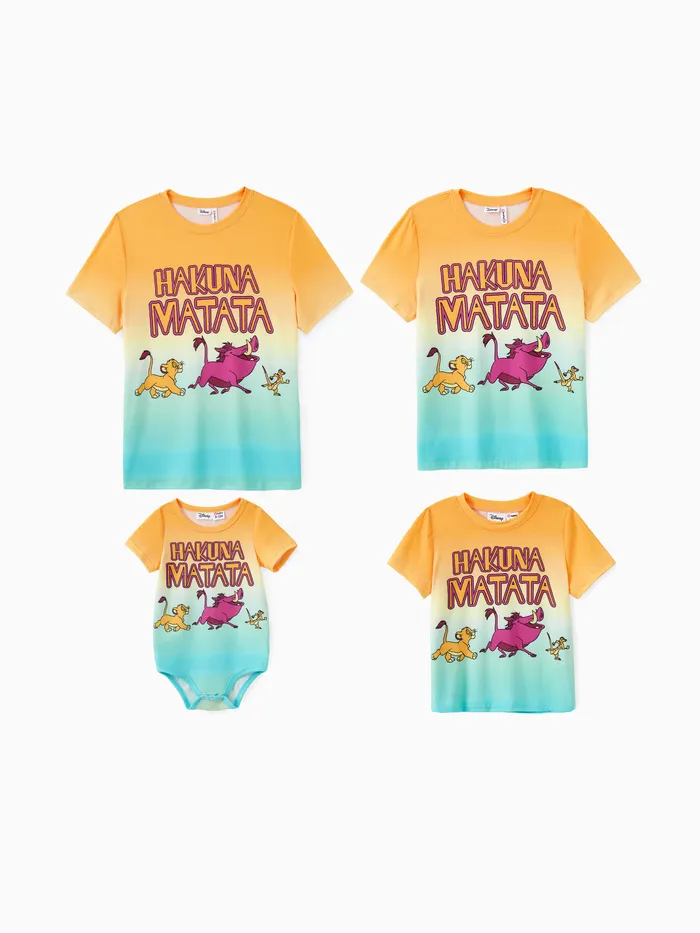 Disney König der Löwen Familie Passendes Simba Naia™ Farbverlauf Charakterdruck Kurzarm T-Shirt/Strampler 