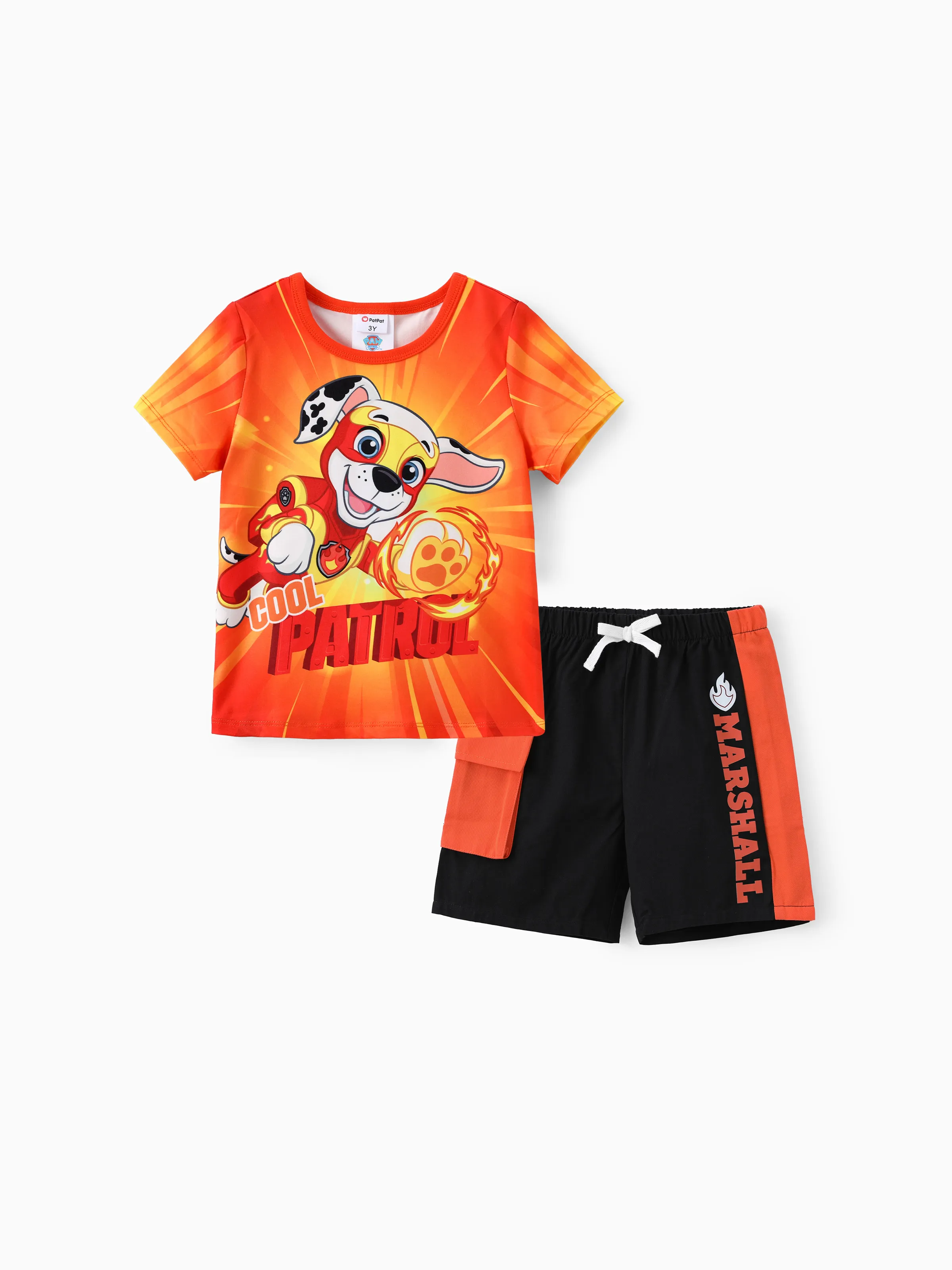 

Paw Patrol Toddler Boys 2pc Character Tie-Dye Print T-shirt with Cotton Pocketed Short Sporty Set