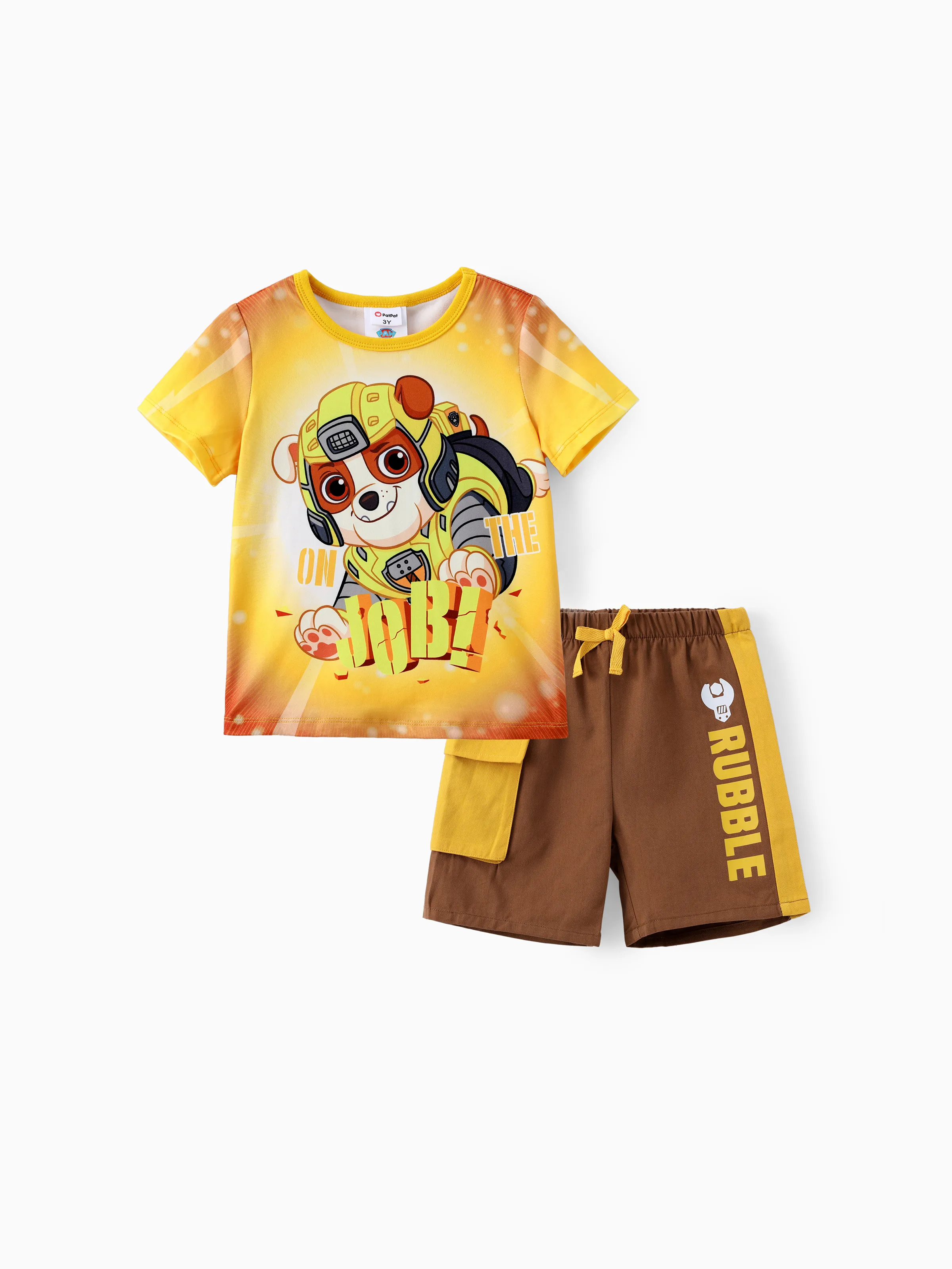 

Paw Patrol Toddler Boys 2pc Character Tie-Dye Print T-shirt with Cotton Pocketed Short Sporty Set