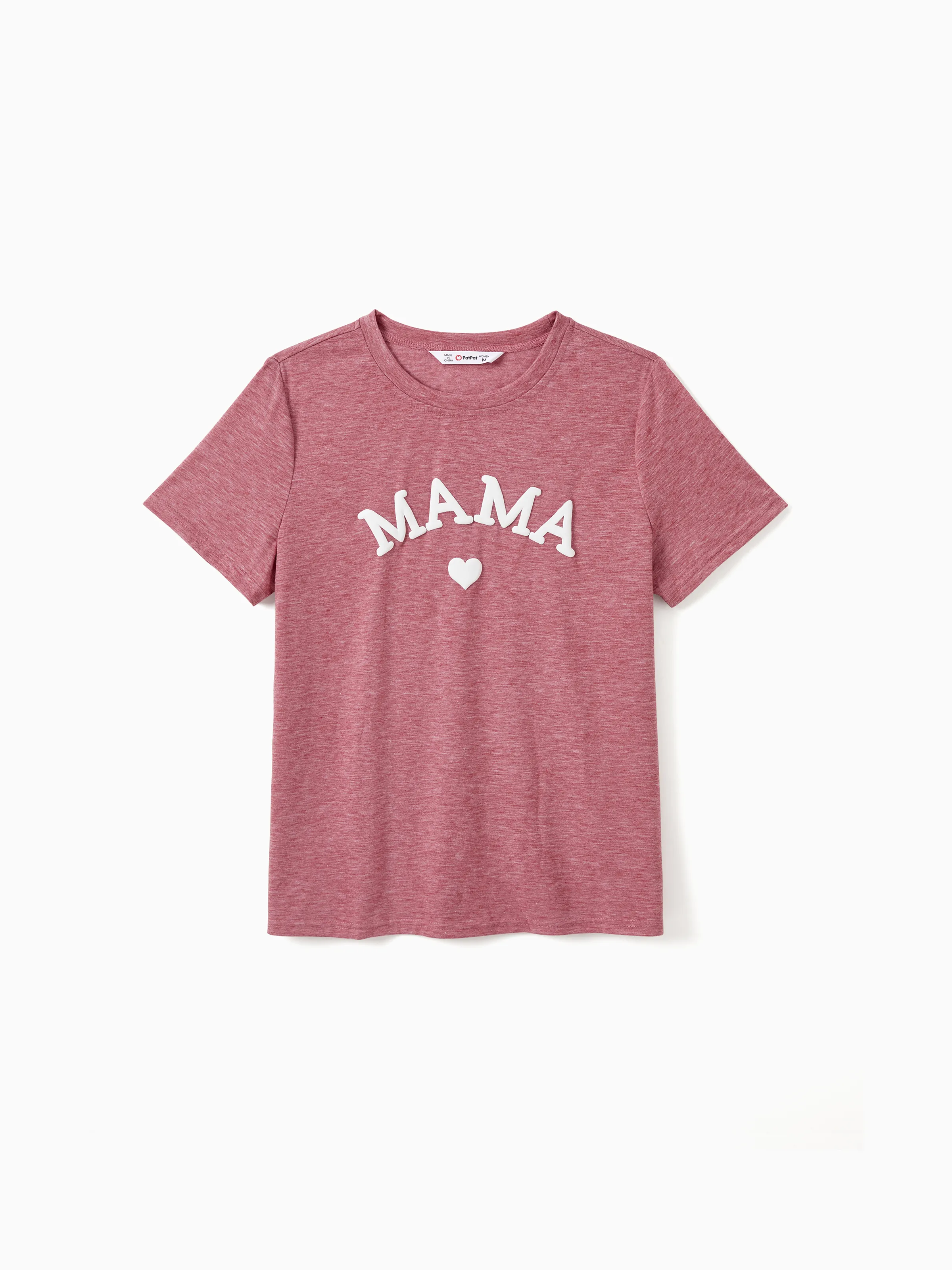 

Mommy and Me Heart Pattern Cute Foam Printing Pink Tops