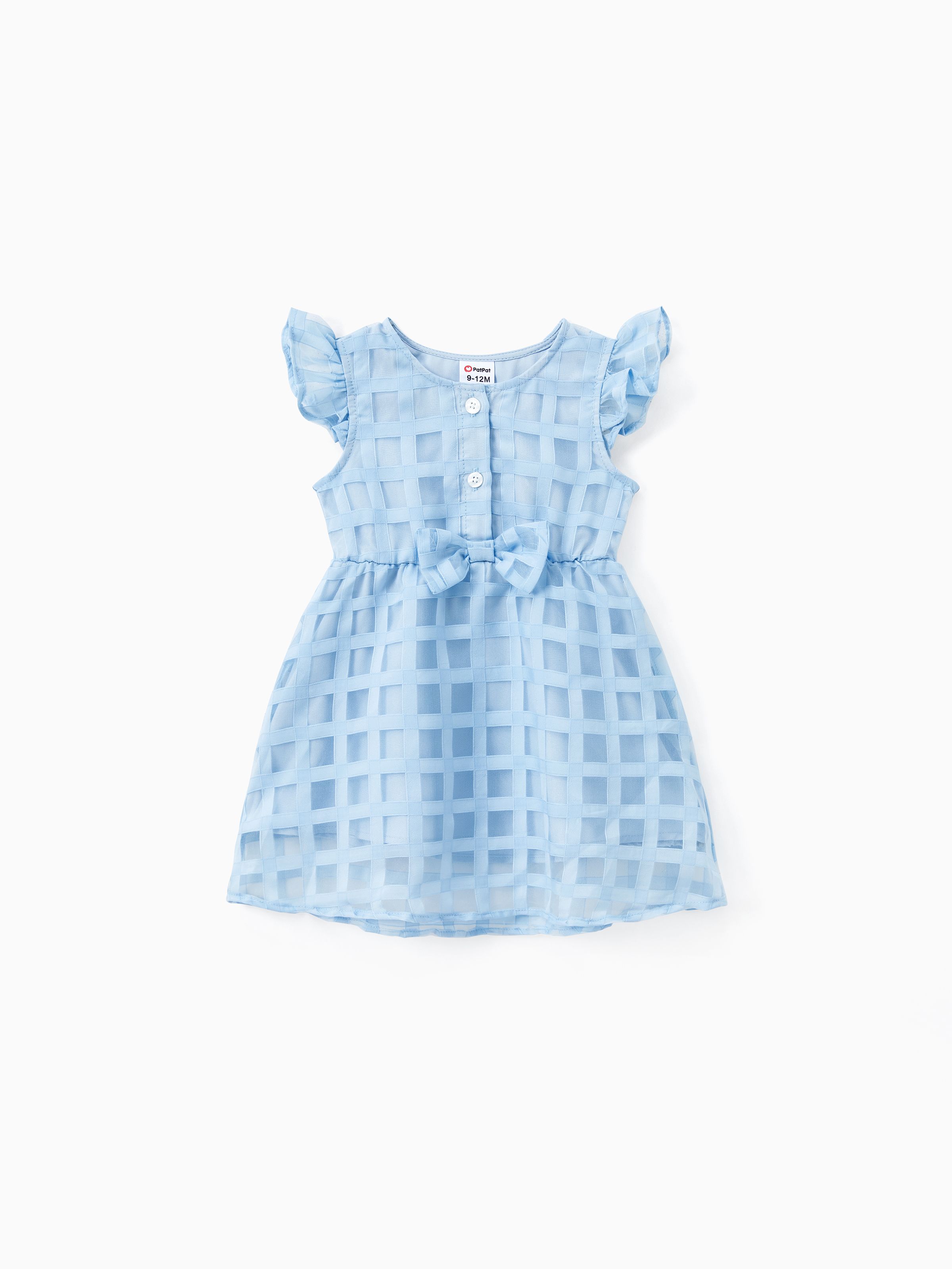 

Family Matching Sets Blue Vacation Mode Tee or Tiered Checkered Organza Mesh Halter Dress