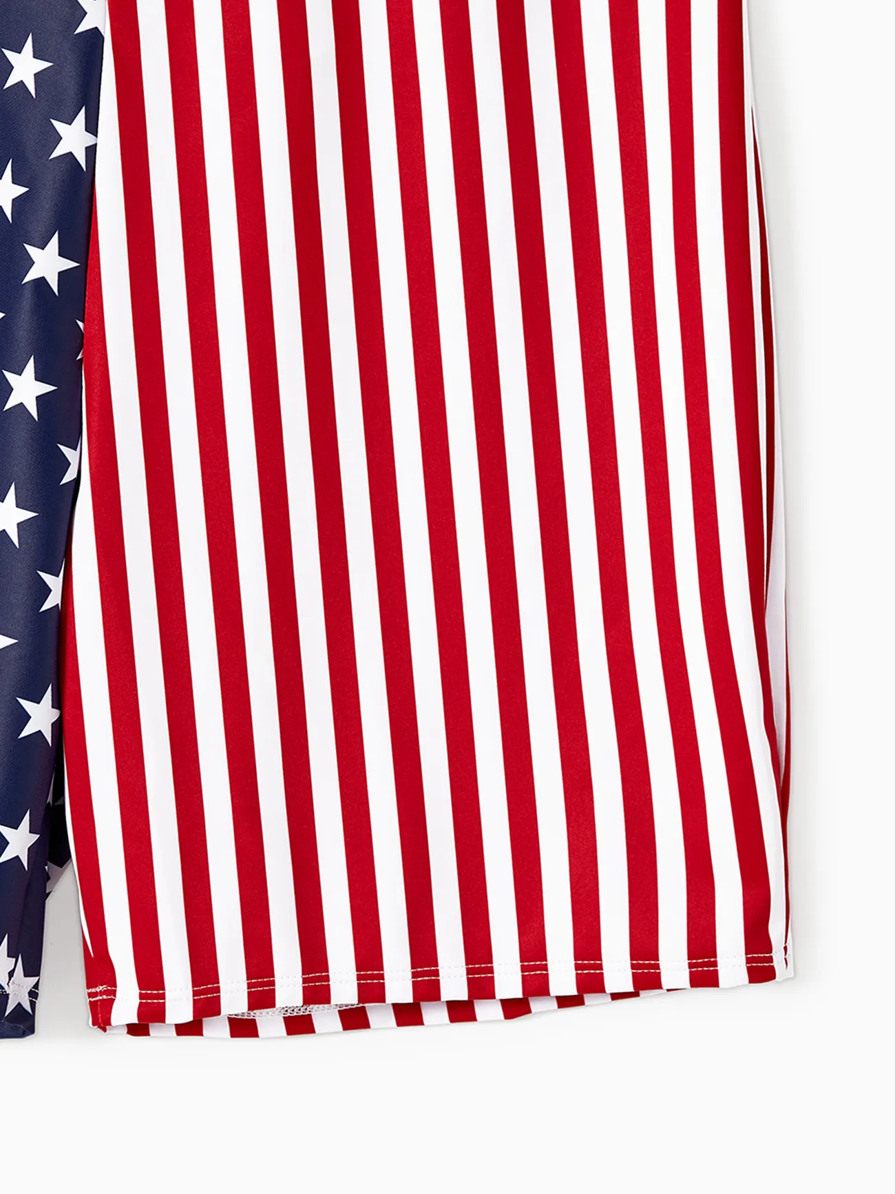 Independence Day Family Matching Star & Striped Spliced Knot Front Cut Out One-piece Swimsuit or Swim Trunks Shorts Multi-color big image 1