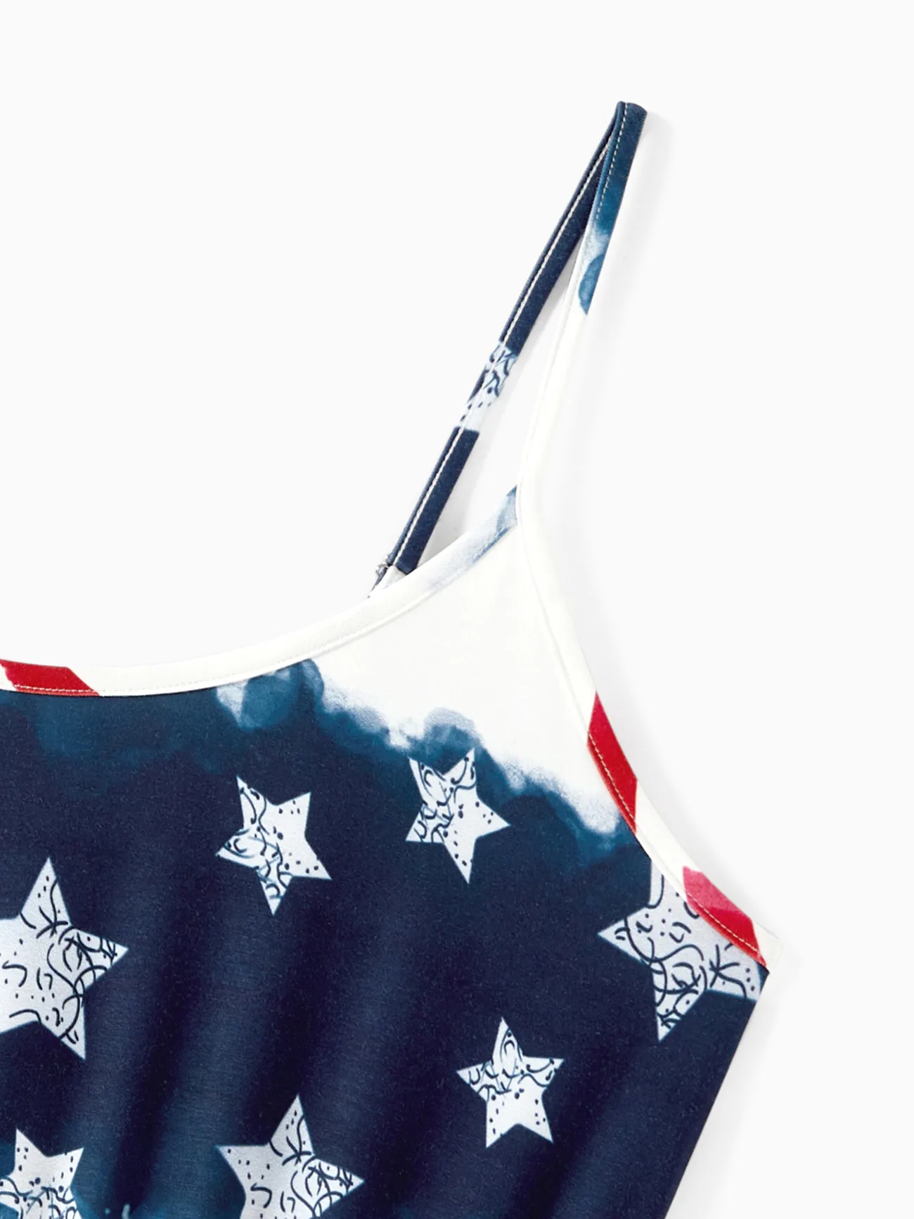 Women - Independence Day Family Matching Allover Star Print Naia™ Cami Dresses and T-shirts Sets - REDWHITE - image 3