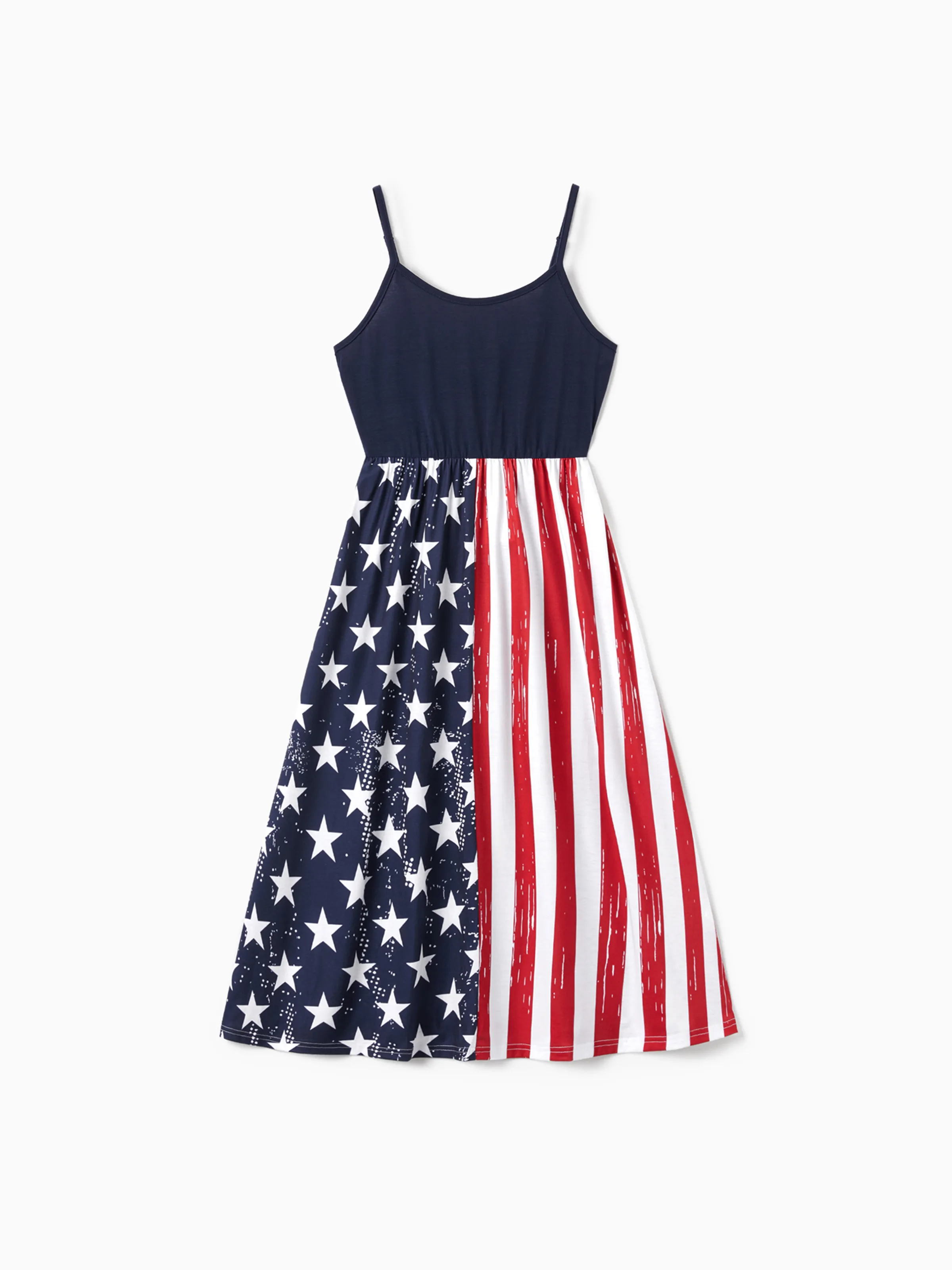 

National Day Family Matching Casual Outfit with Fabric Stitching