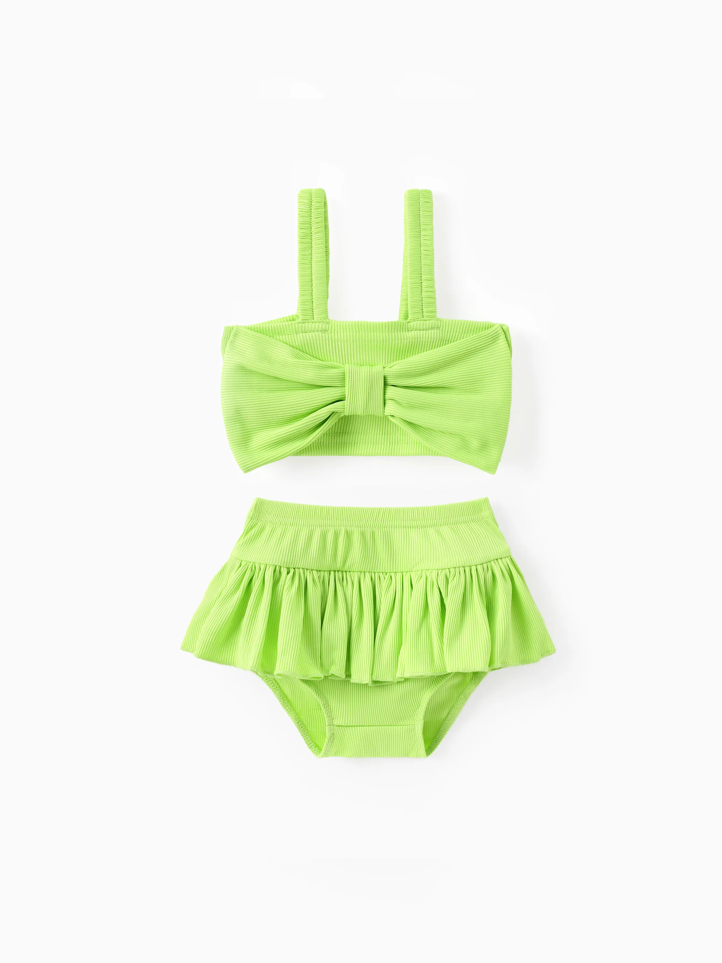 

Baby Girl 2pcs Bowknot Crop Camisole and Ruffled Shorts Set