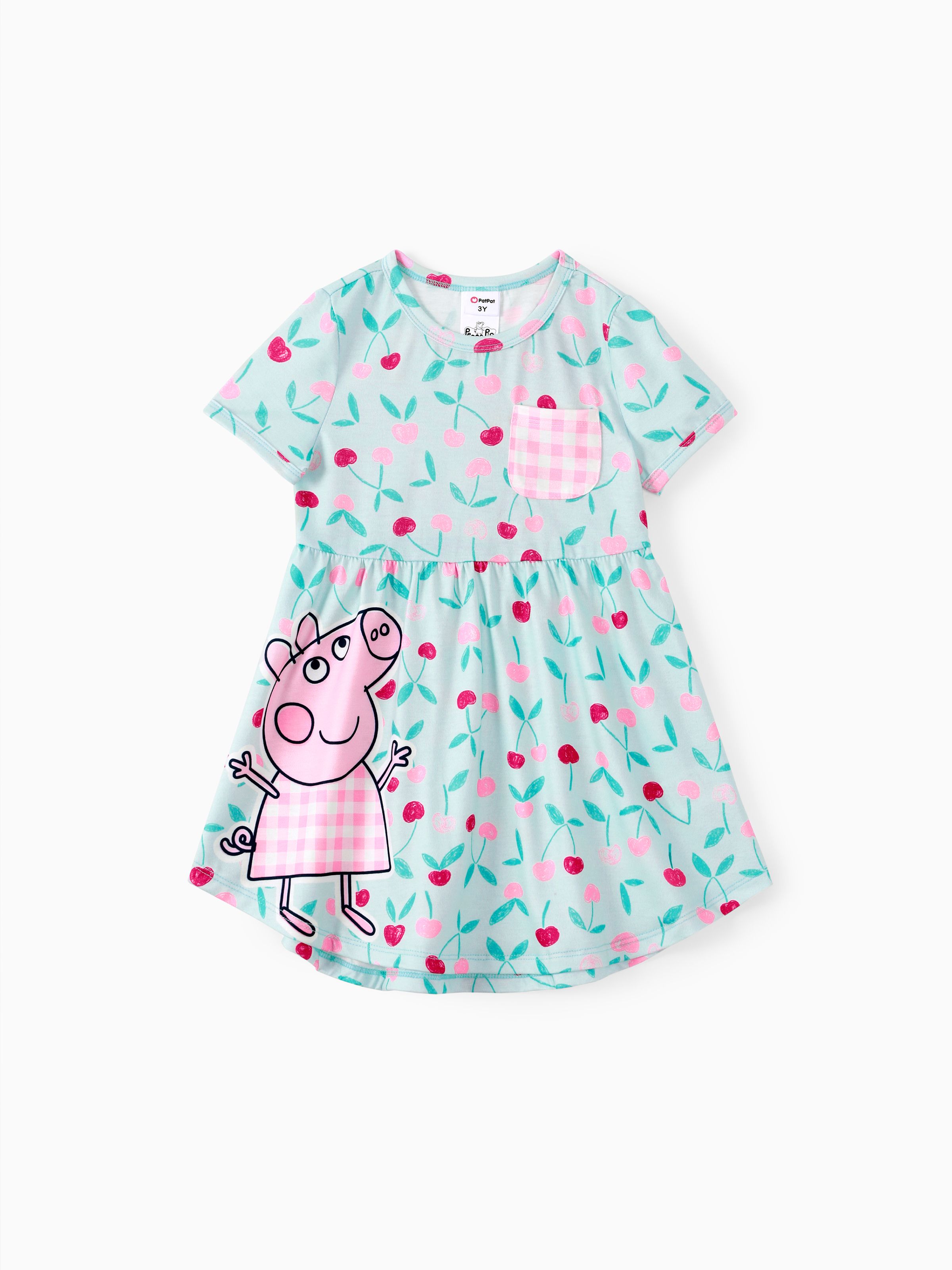 

Peppa Pig Toddler Girl Summer Fruit/Grid/Stripe Pattern Dress