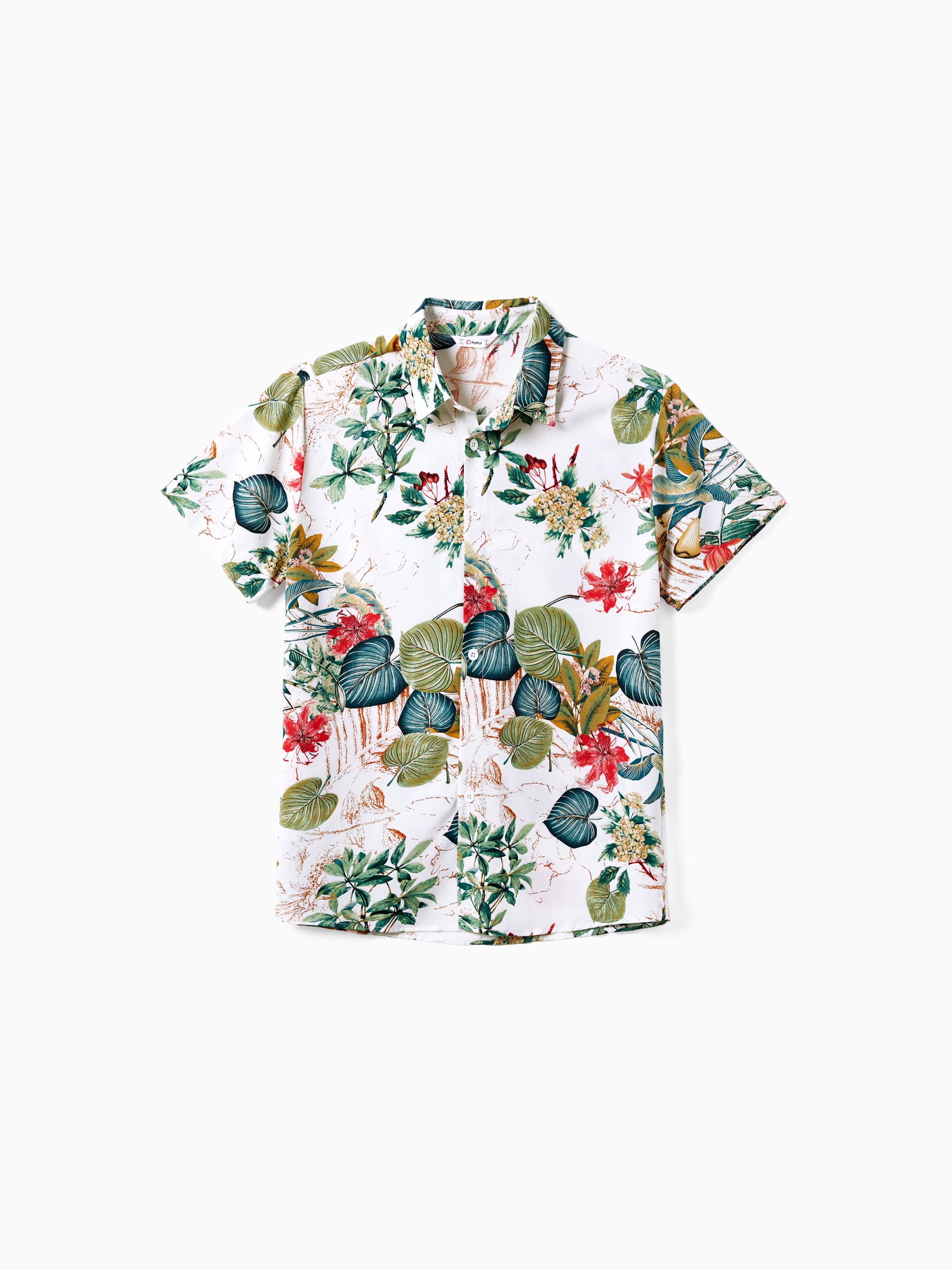 

Family Matching Beach Shirt and Floral Button-Front Strap Dress Sets
