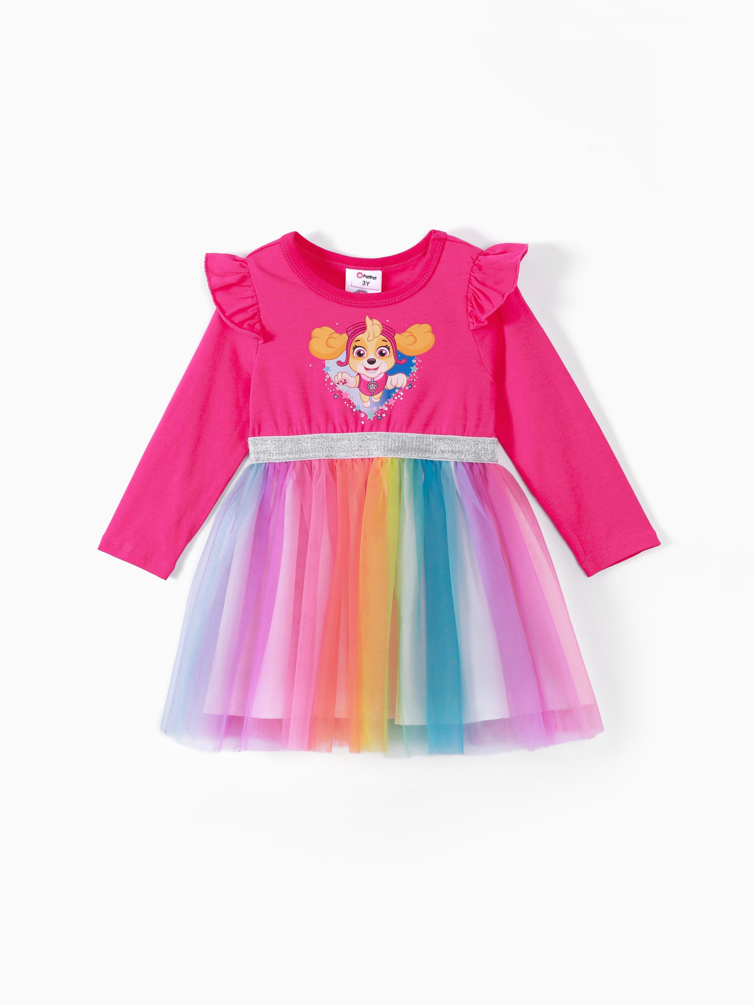 

PAW Patrol Toddler Girl Skye Rainbow Flutter-sleeve Tulle Dress