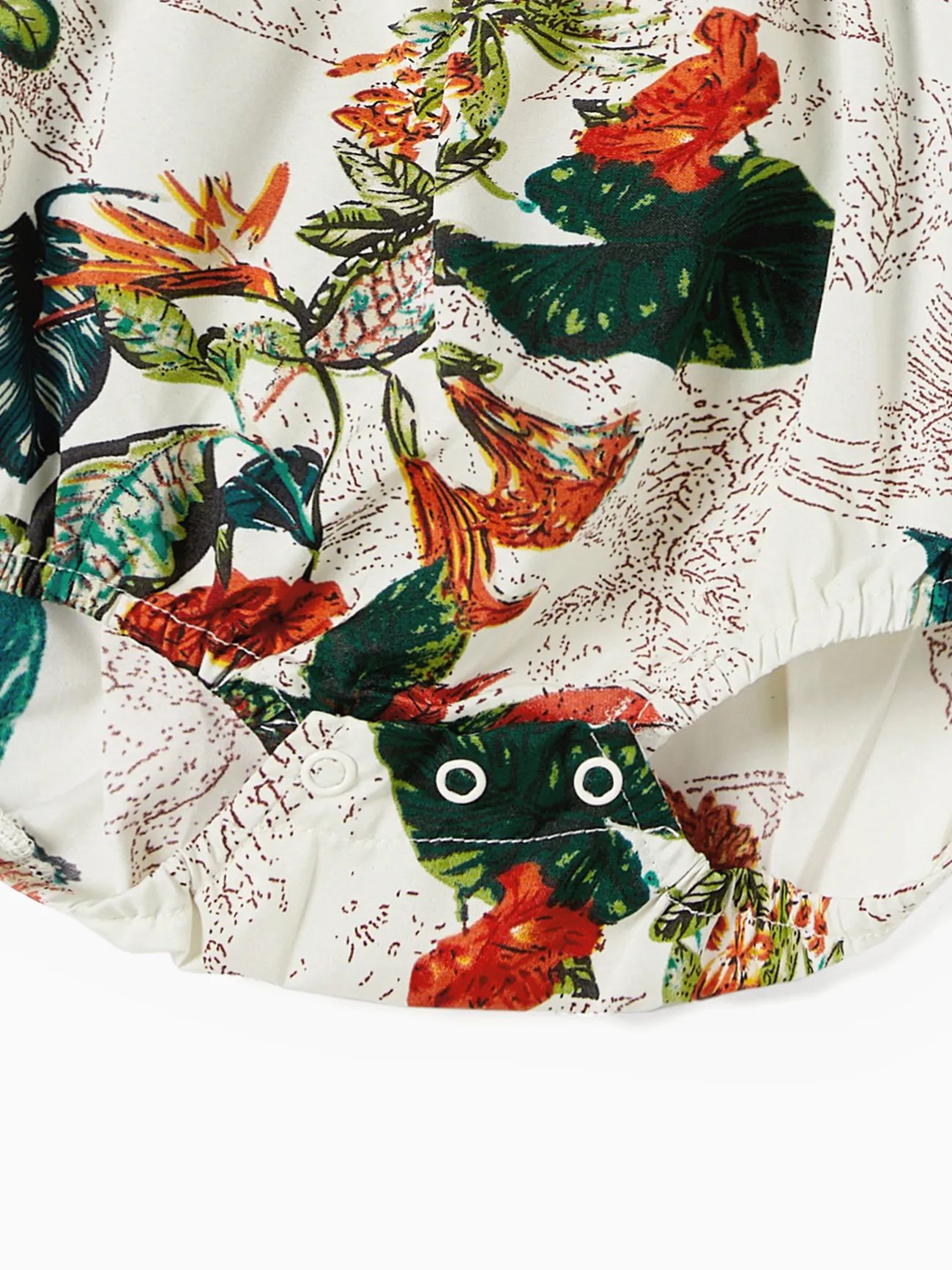 Baby Girl - Family Matching Allover Plant Floral Print Dresses and Short-sleeve Shirts Sets - Green - image 15