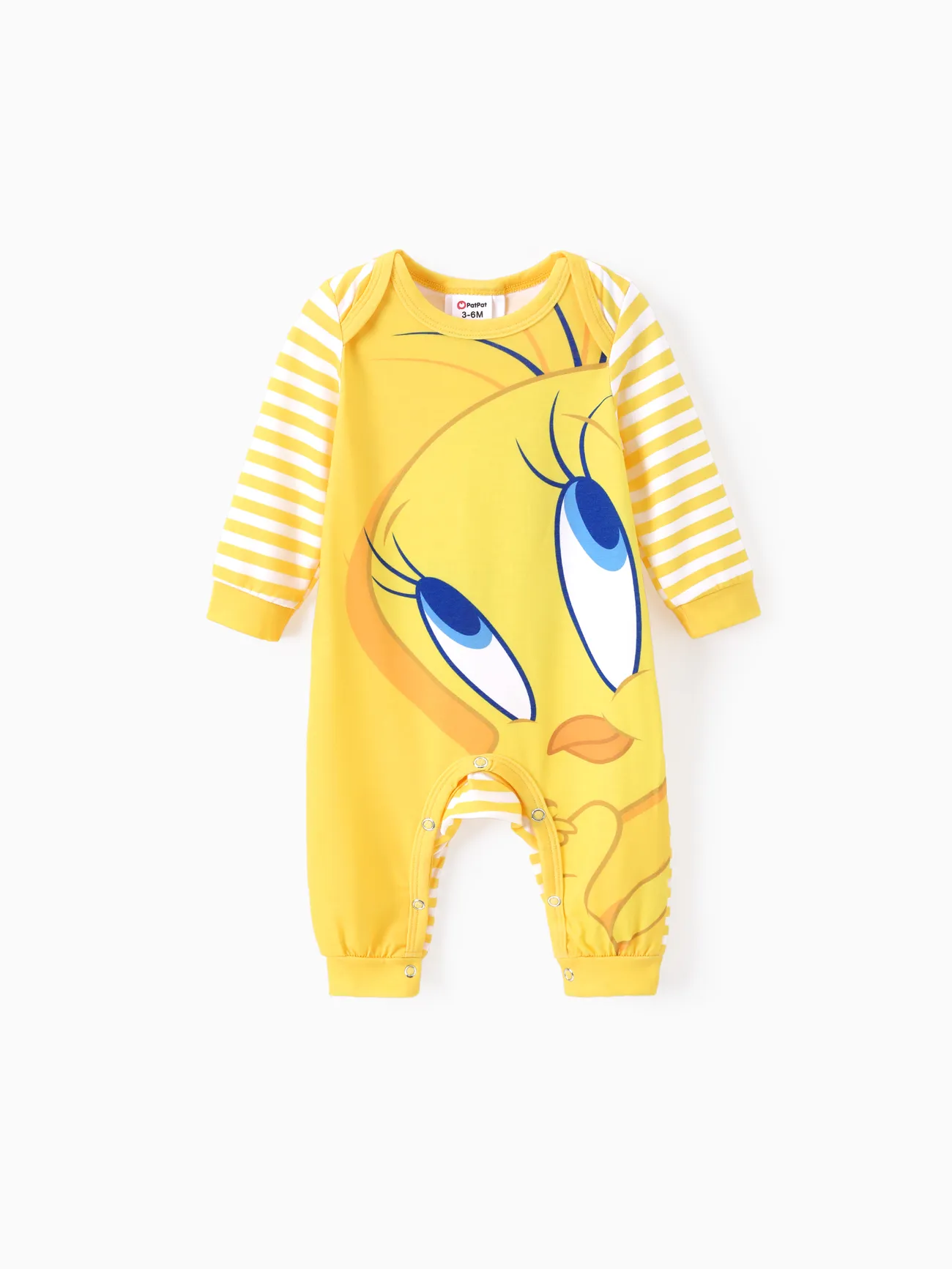 tutina naia™ a maniche lunghe a righe con stampa animalier da neonato/bambina looney tunes