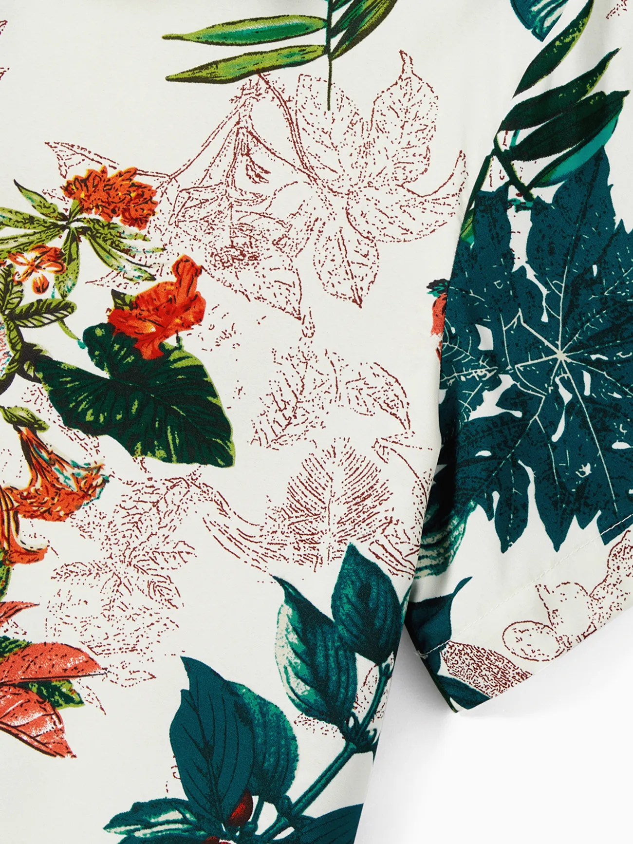 Men - Family Matching Allover Plant Floral Print Dresses and Short-sleeve Shirts Sets - Green - image 25